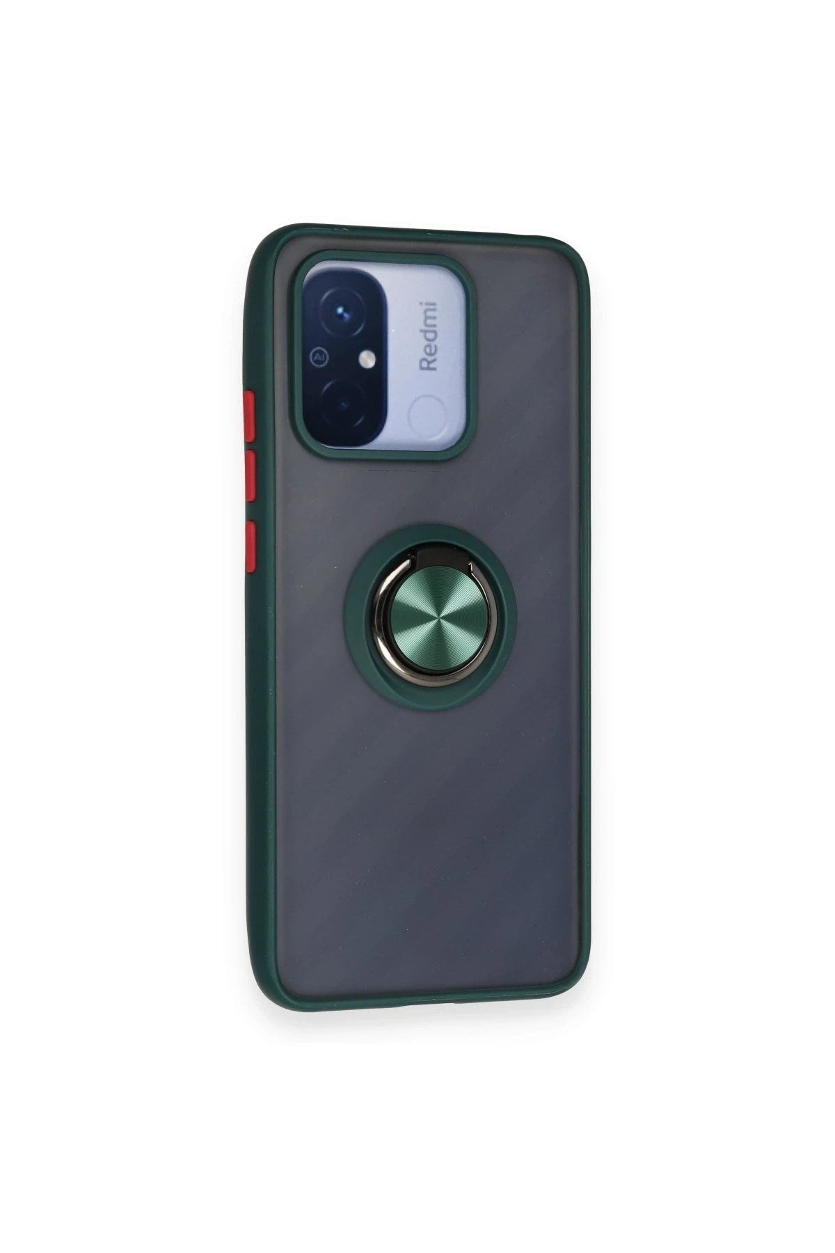 Mey İthalat® Redmi 12C Kılıf Montreal Yüzüklü Silikon Kapak - Yeşil