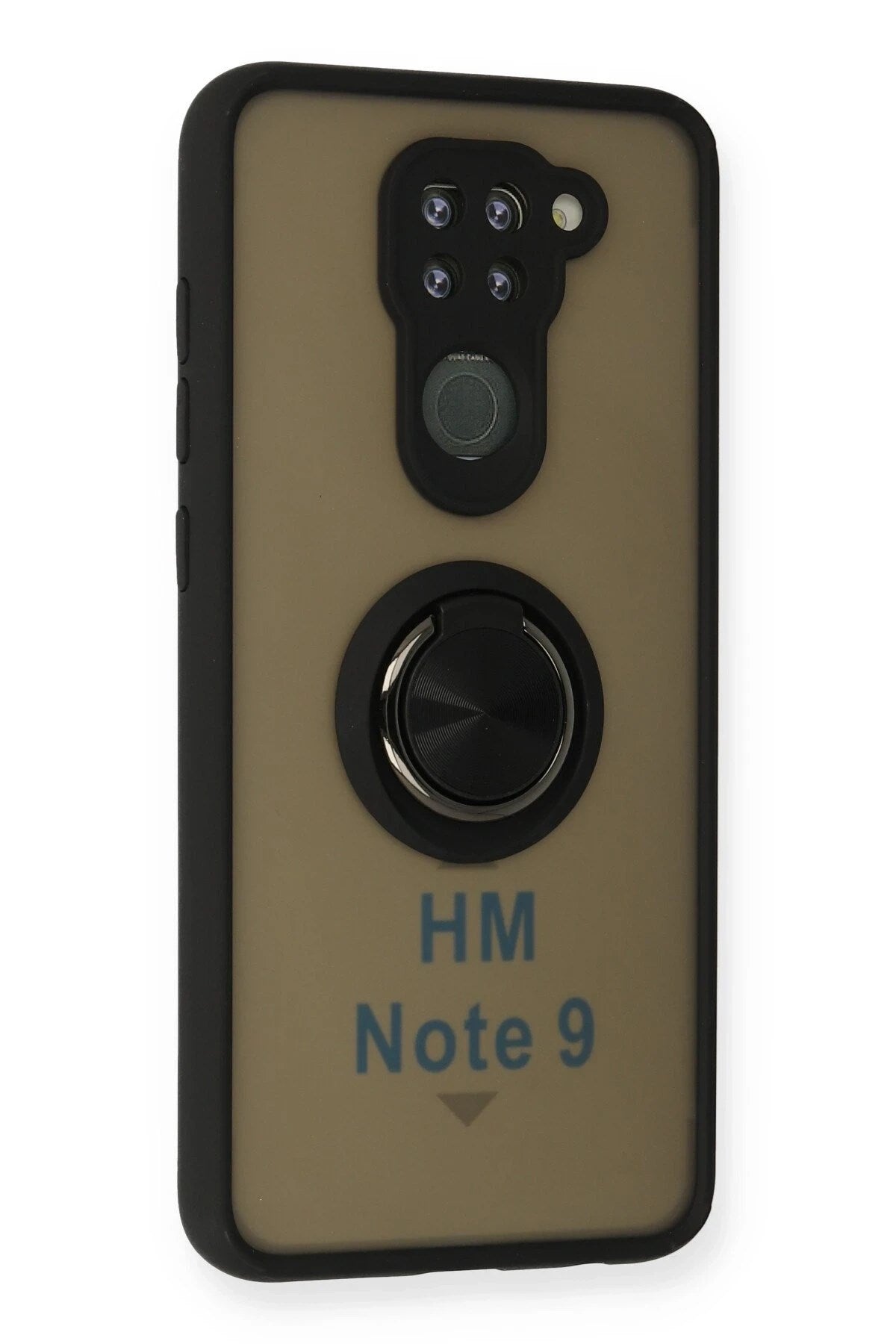 Mey İthalat® Redmi Note 9 Kılıf Montreal Yüzüklü Silikon Kapak - Siyah