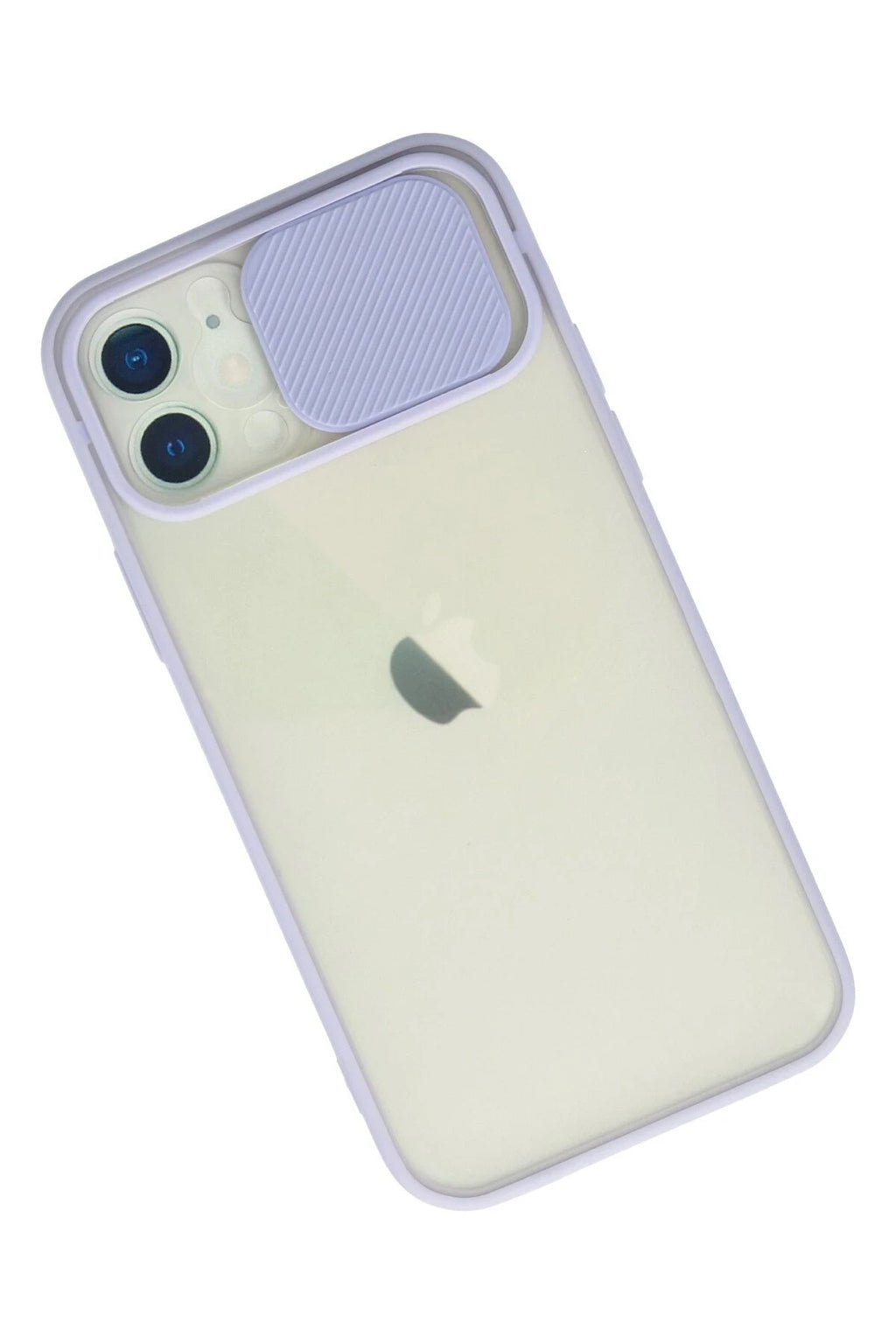 Mey İthalat® iPhone 12 Kılıf Palm Buzlu Kamera Sürgülü Silikon - Lila