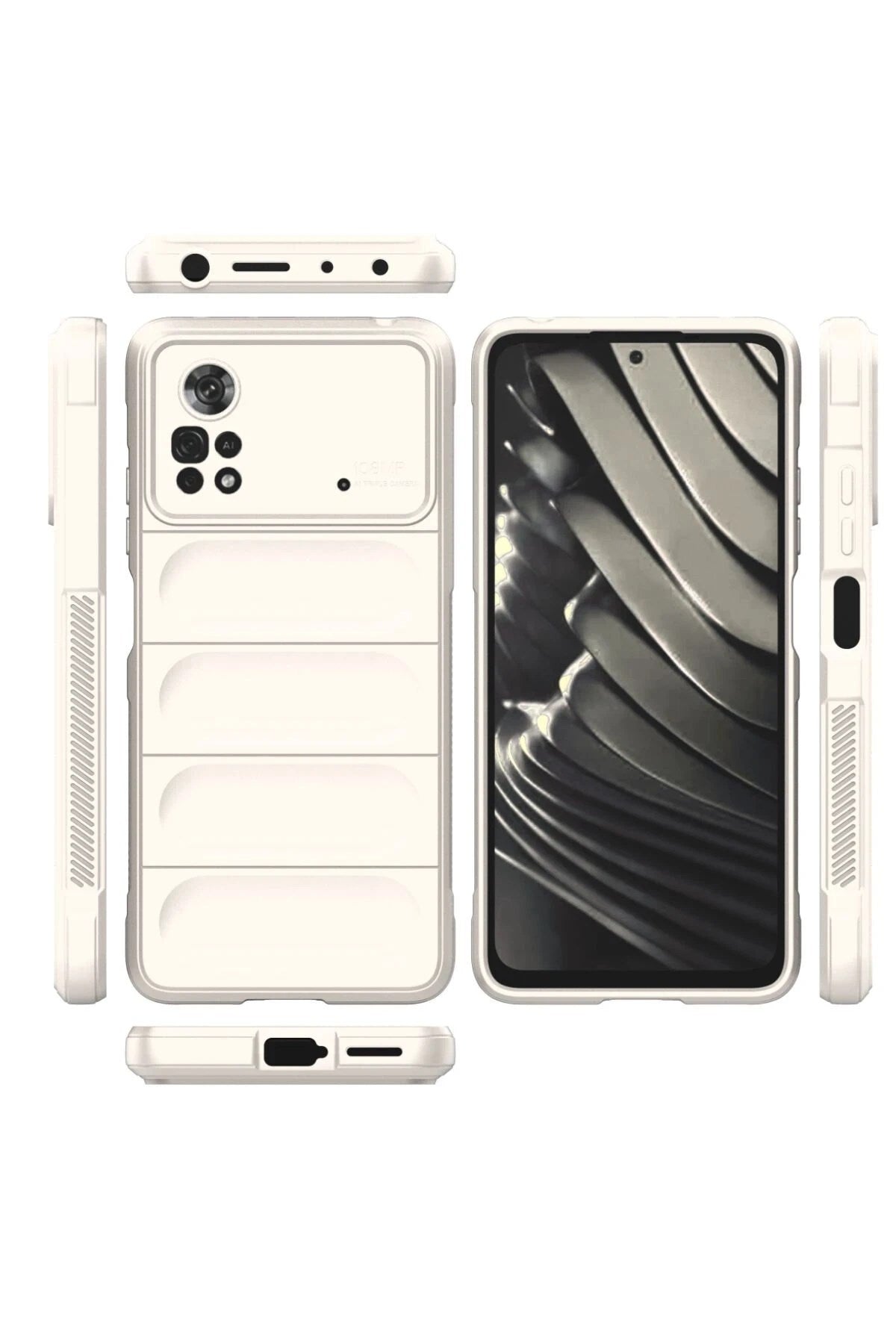Mey İthalat® Poco X4 Pro 5G Kılıf Optimum Silikon - Krem