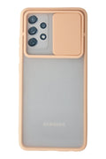 Mey İthalat® Samsung Galaxy A52 Kılıf Palm Buzlu Kamera Sürgülü Silikon - Pembe