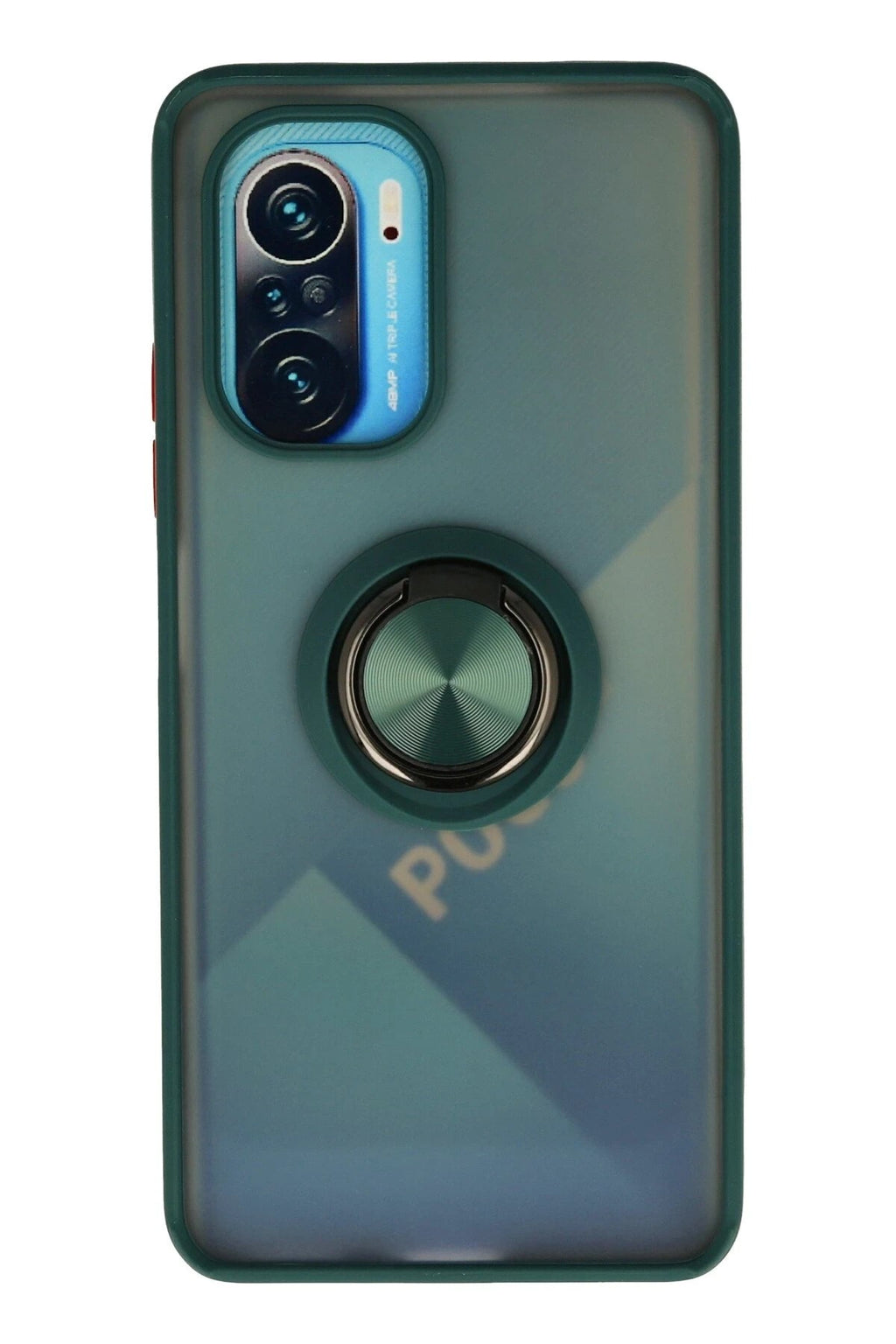 Mey İthalat® Redmi K40 Kılıf Montreal Yüzüklü Silikon Kapak - Yeşil