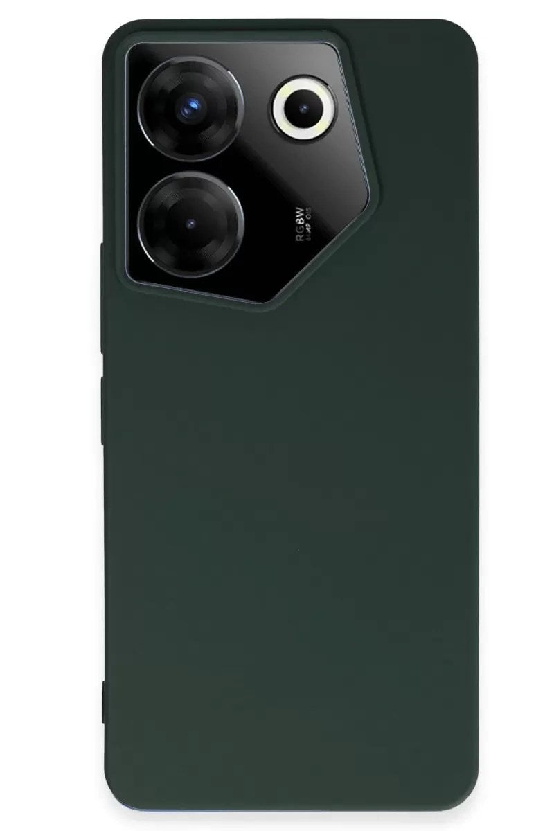 Mey İthalat® Tecno Camon 20 Pro 5G Kılıf First Silikon - Koyu Yeşil