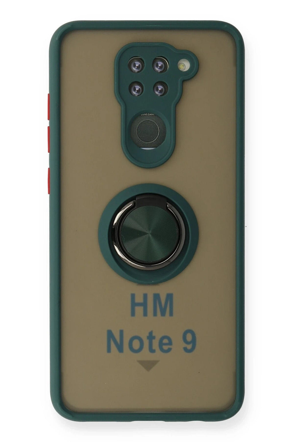 Mey İthalat® Redmi Note 9 Kılıf Montreal Yüzüklü Silikon Kapak - Yeşil