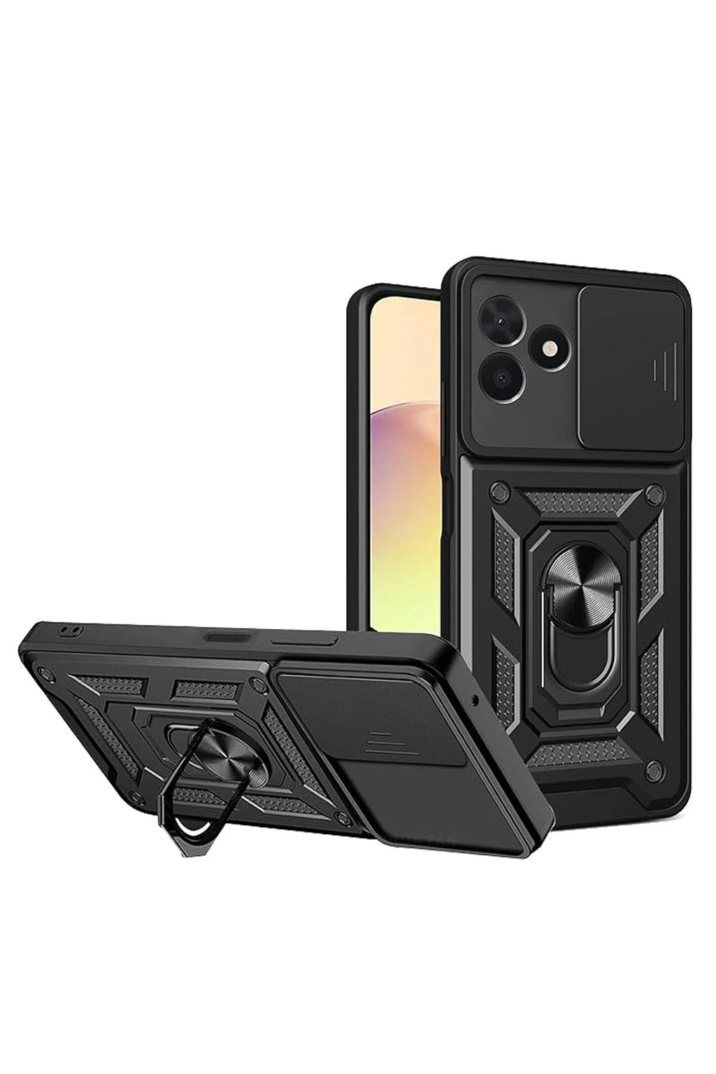 Mey İthalat® Realme C53 Kılıf Pars Lens Yüzüklü Silikon - Siyah