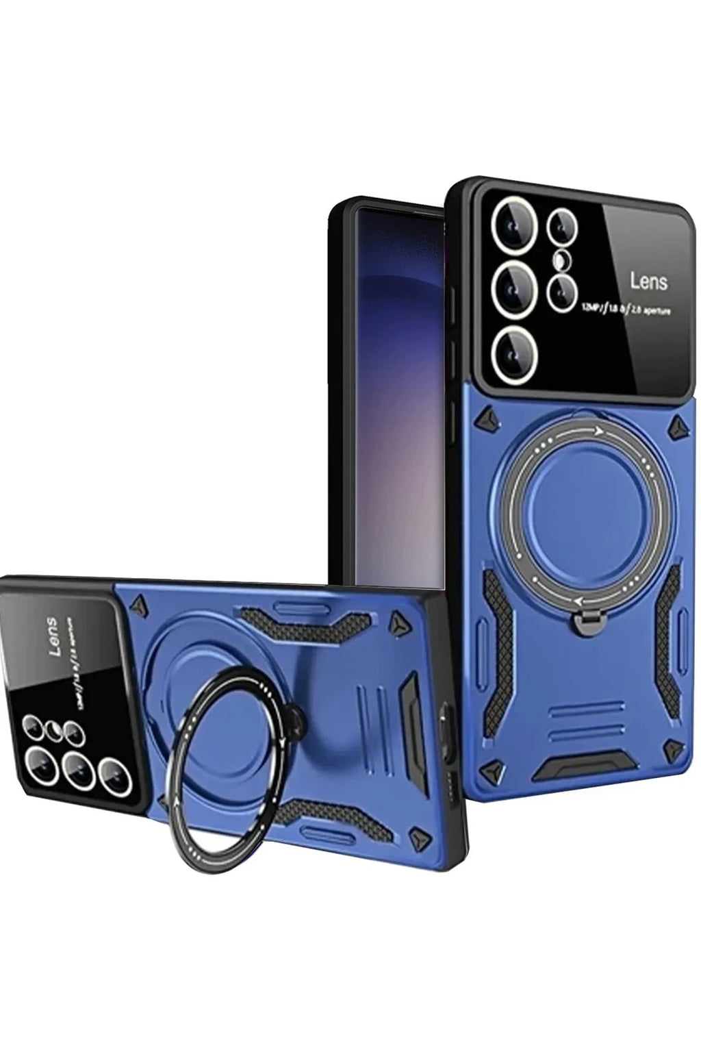 Mey İthalat® Samsung Galaxy S25 Ultra Kılıf Joy Lens Standlı Kapak - Lacivert