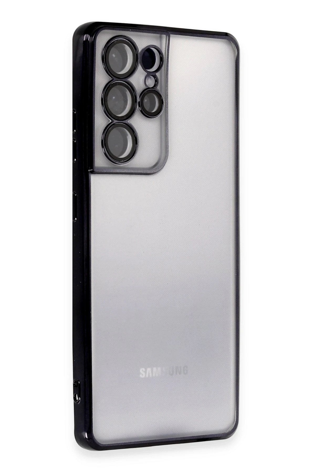 Mey İthalat® Samsung Galaxy S21 Ultra Kılıf Lensli Silikon - Siyah