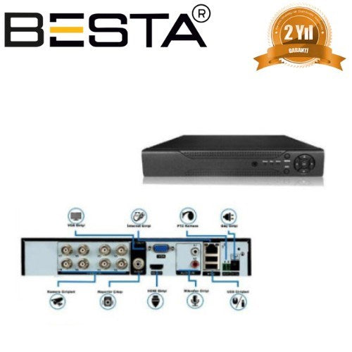 2MP 1080P 3 Dış Mekan 3 İç Mekan Kameralı Ahd Güvenlik Seti