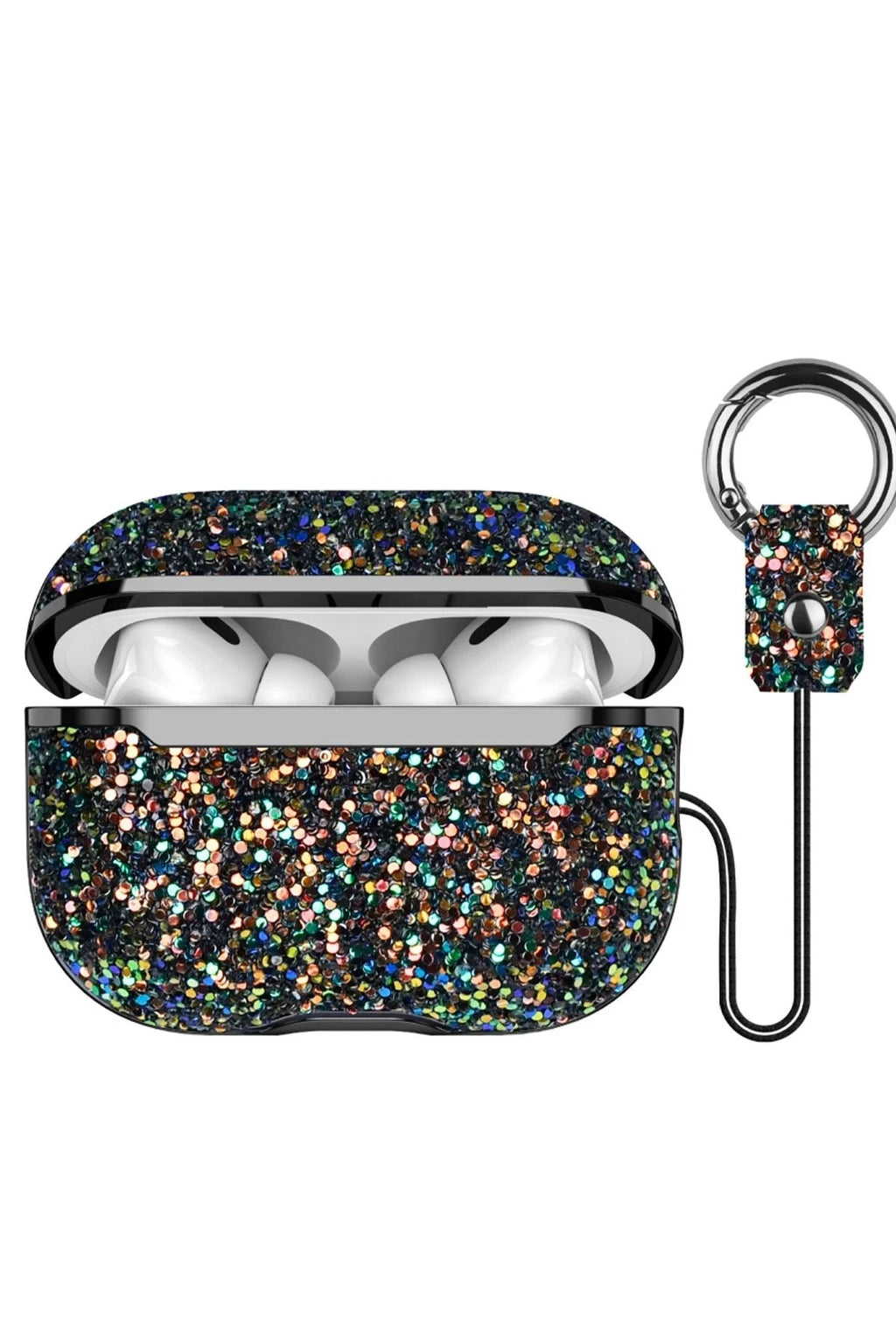 Mey İthalat® Airpods 2 (2.nesil) Bright Simli Airpods Kapak - Siyah