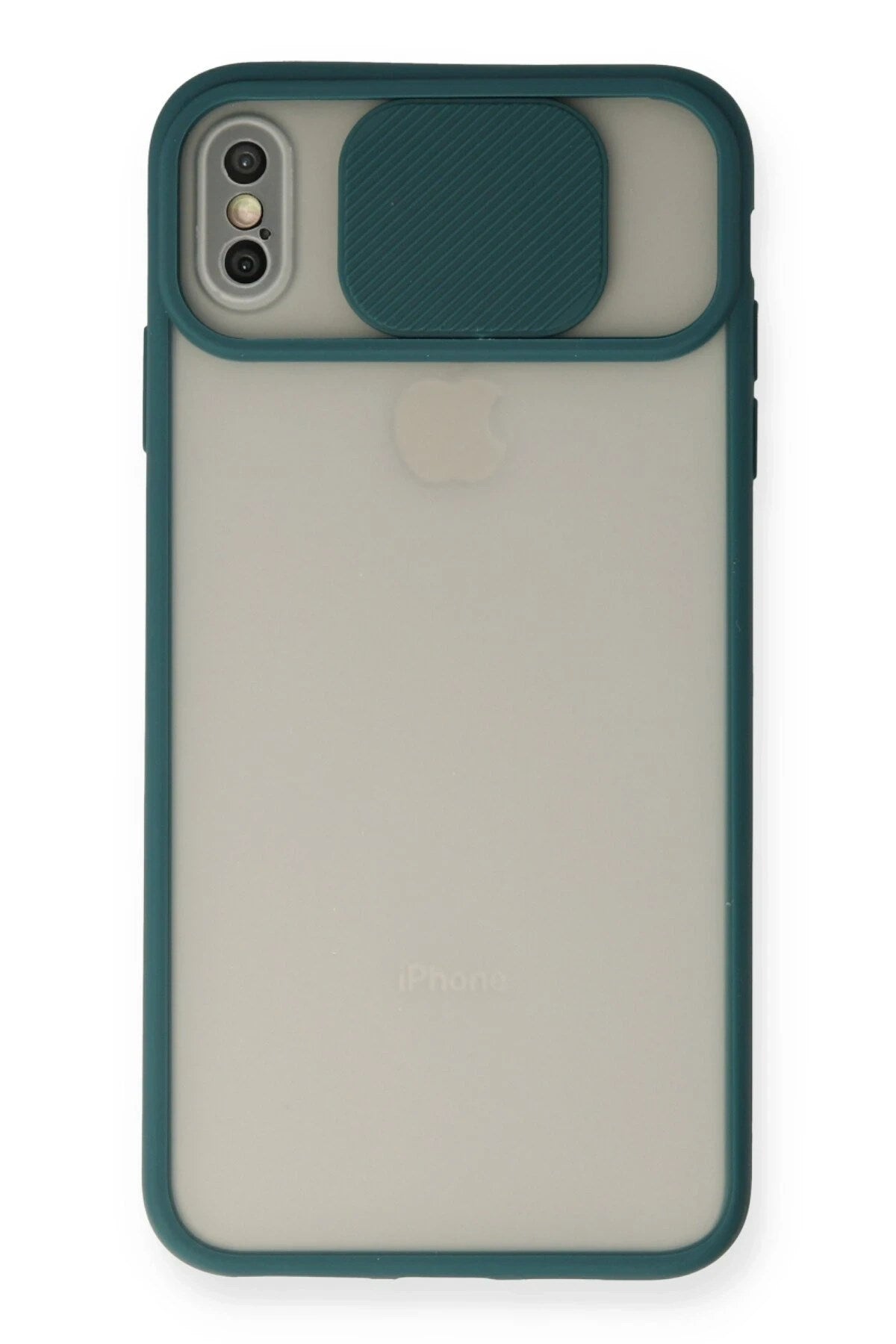 Mey İthalat® iPhone X Kılıf Palm Buzlu Kamera Sürgülü Silikon - Yeşil