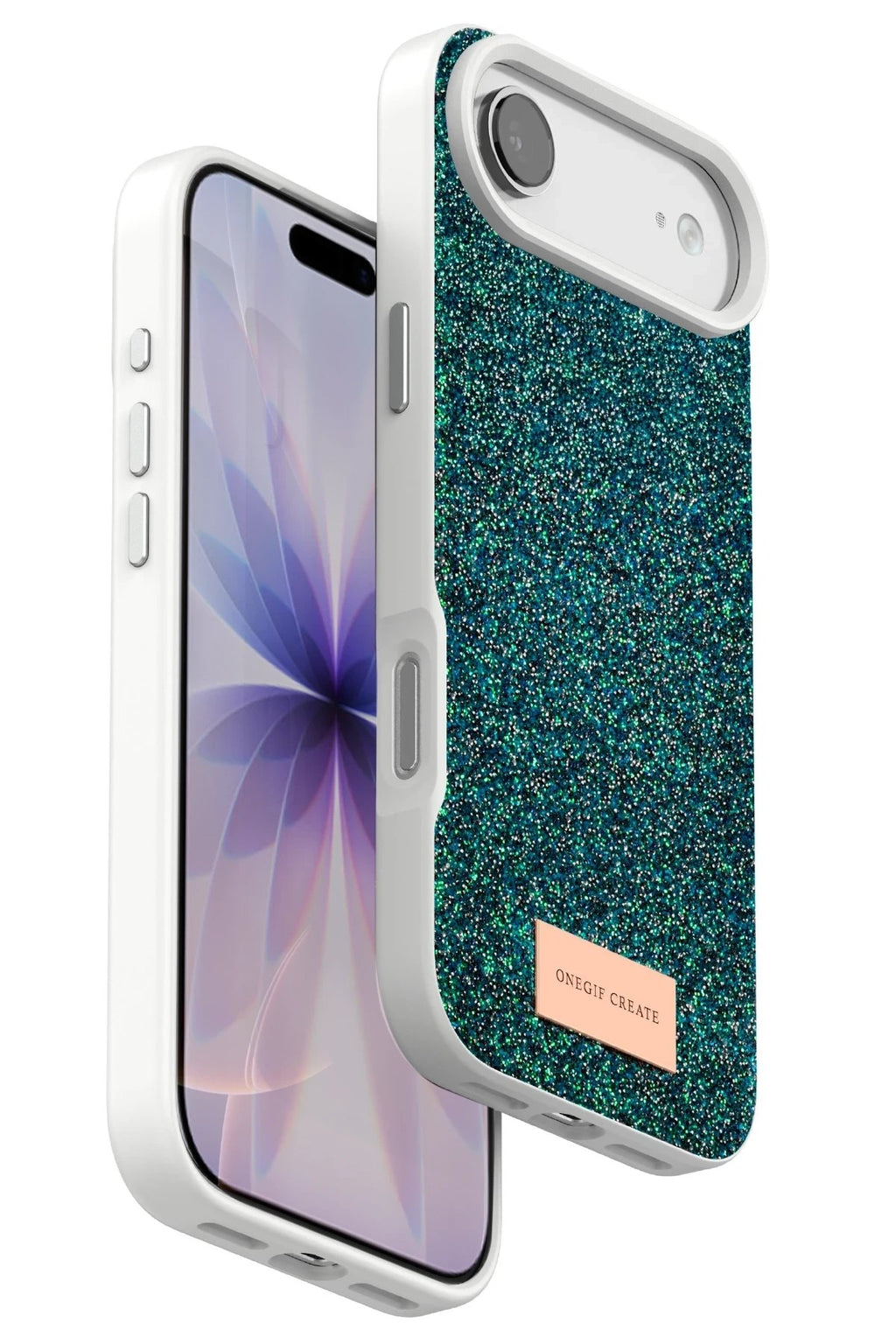 Mey İthalat® iPhone 17 Air Bright Simli Kapak - Koyu Yeşil