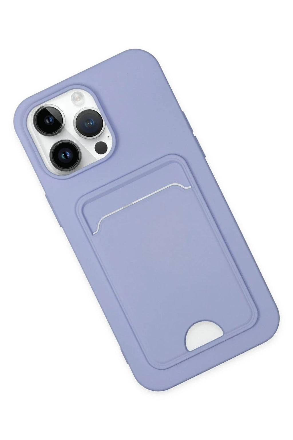 Mey İthalat® iPhone 14 Pro Kılıf Kelvin Kartvizitli Silikon - Lila