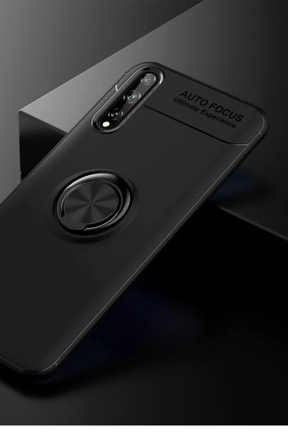 Mey İthalat® Huawei P Smart S Kılıf Range Yüzüklü Silikon - Siyah