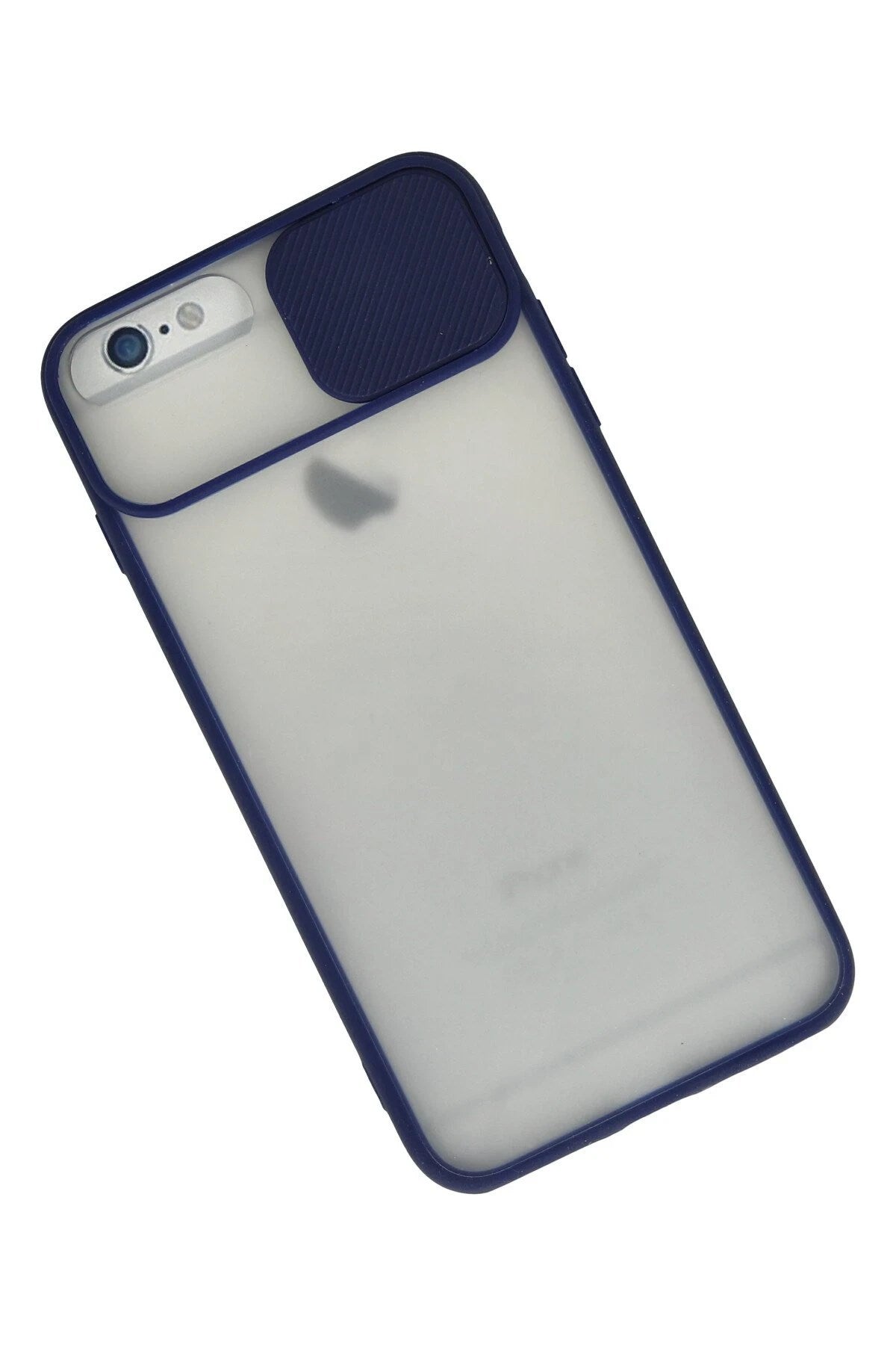 Mey İthalat® iPhone 6 Plus Kılıf Palm Buzlu Kamera Sürgülü Silikon - Lacivert