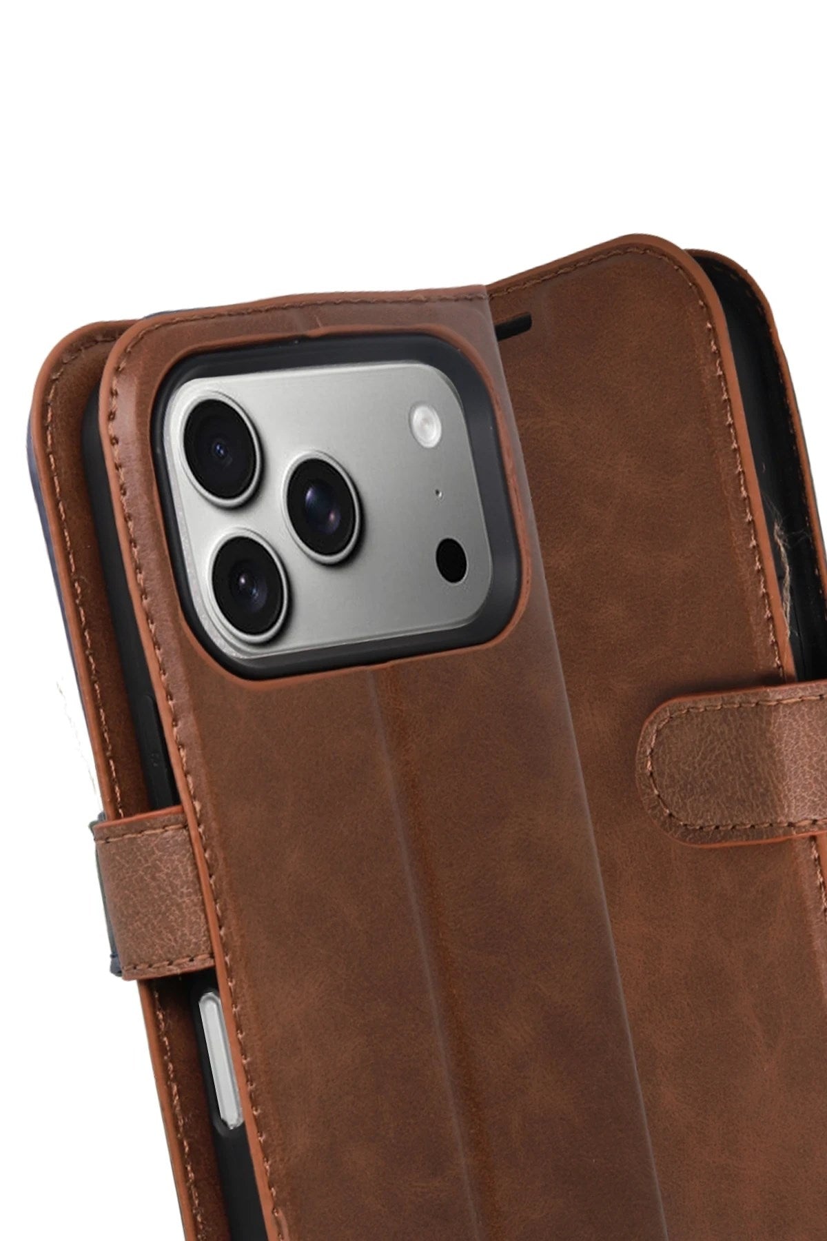 Mey İthalat® iPhone 17 Pro Trend S Plus Kapaklı Kılıf - Taba