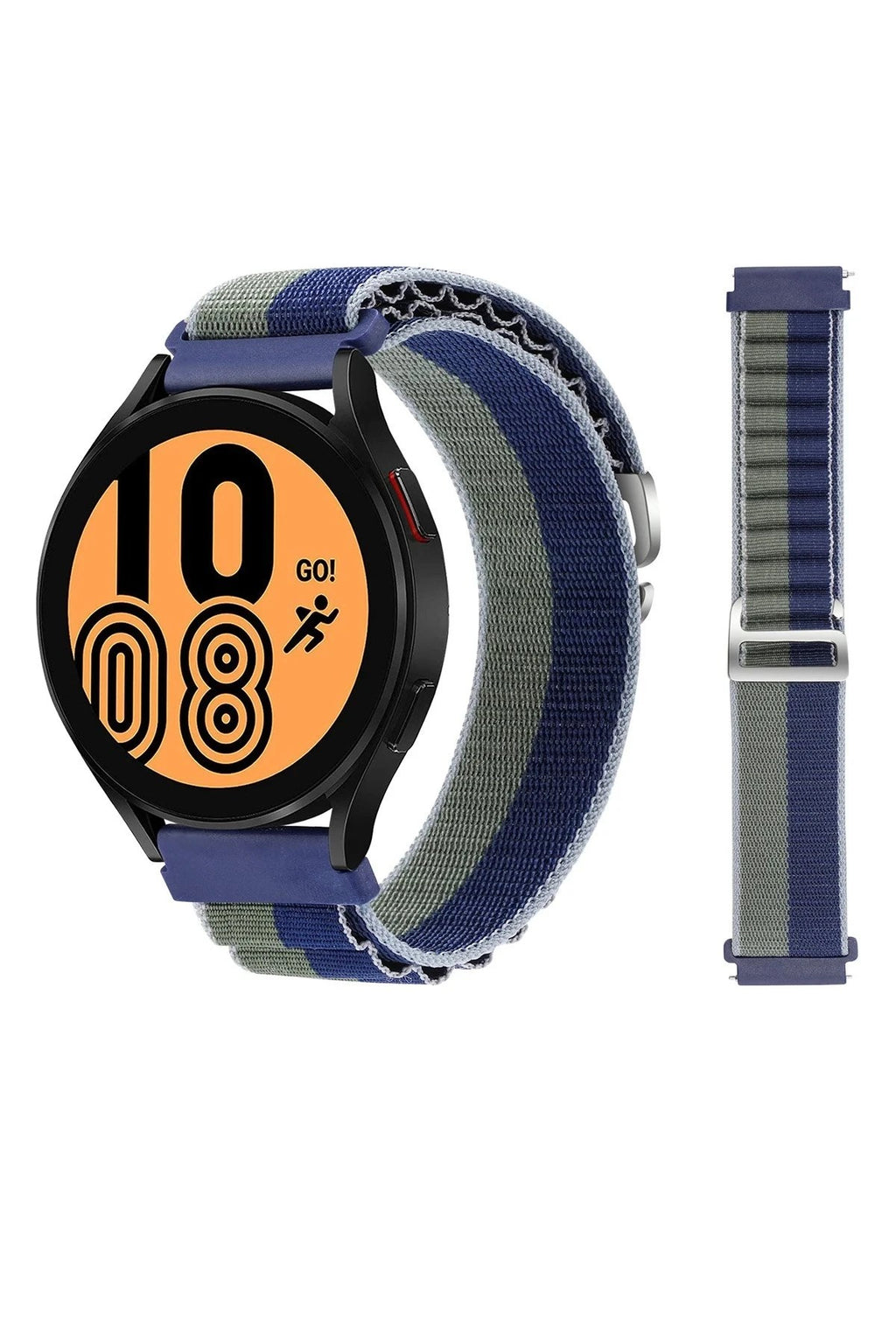 Mey İthalat® Watch 20mm KR410 Kumaş Kordon - Lacivert-Yeşil