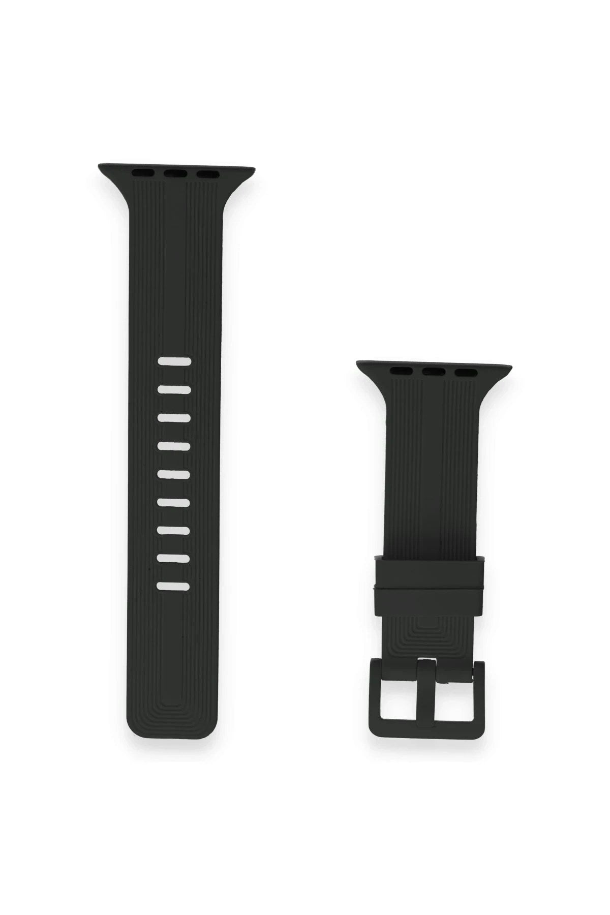 Mey İthalat® Watch 38mm KR408 Çizgili Silikon Kordon - Siyah