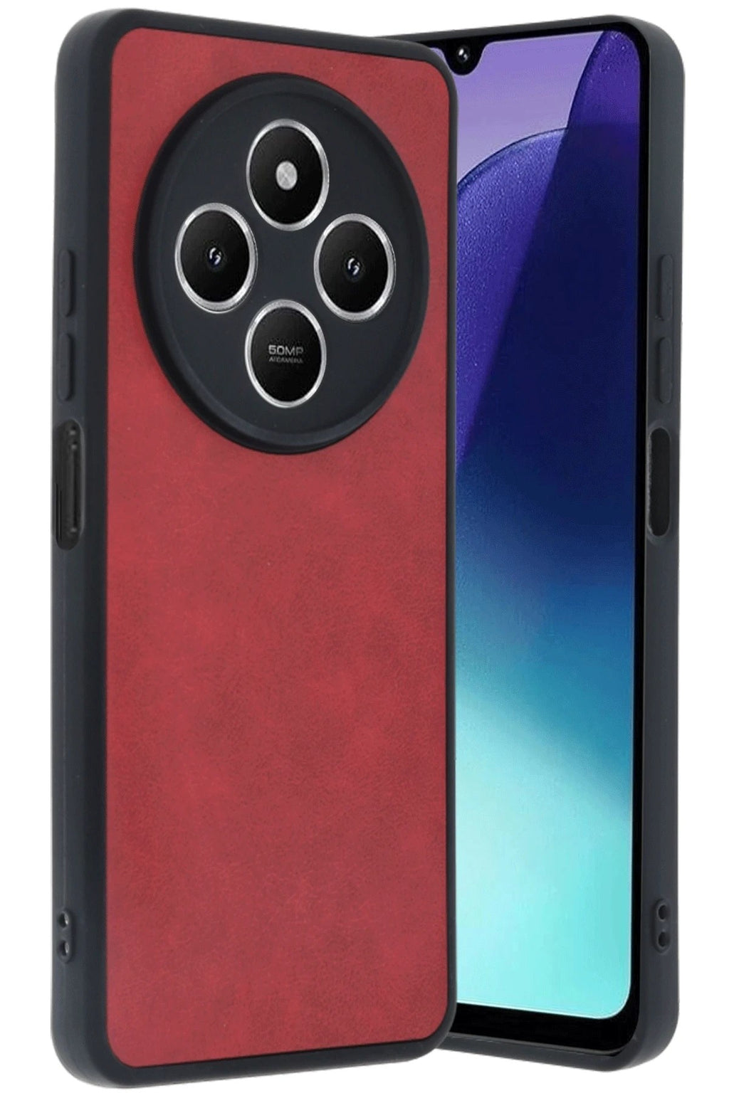 Mey İthalat® Redmi 14C Kılıf Aras Deri Kapak - Kırmızı