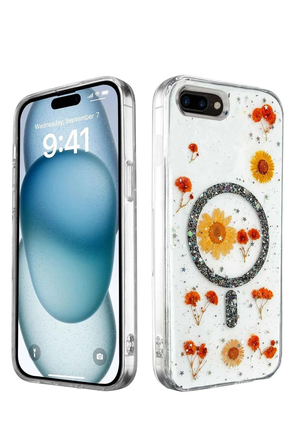 Mey İthalat® iPhone 7 Kılıf Daisy Simli Magsafe Kapak - Siyah