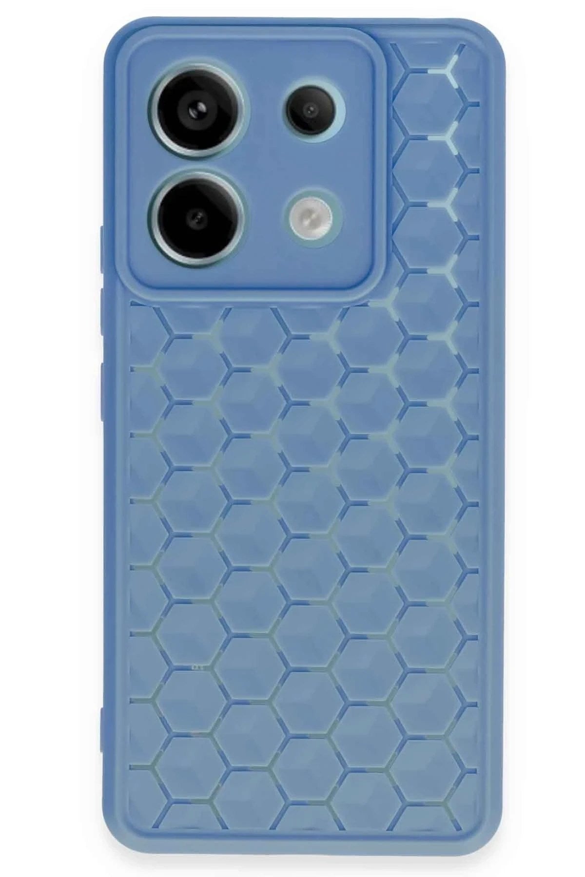 Mey İthalat® Redmi Note 13 Pro 5G Kılıf Petek Silikon Kapak - Mavi