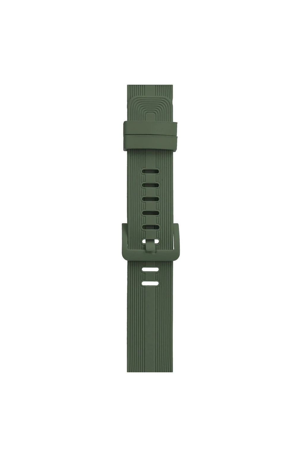 Mey İthalat® Watch 38mm KR408 Çizgili Silikon Kordon - Koyu Yeşil