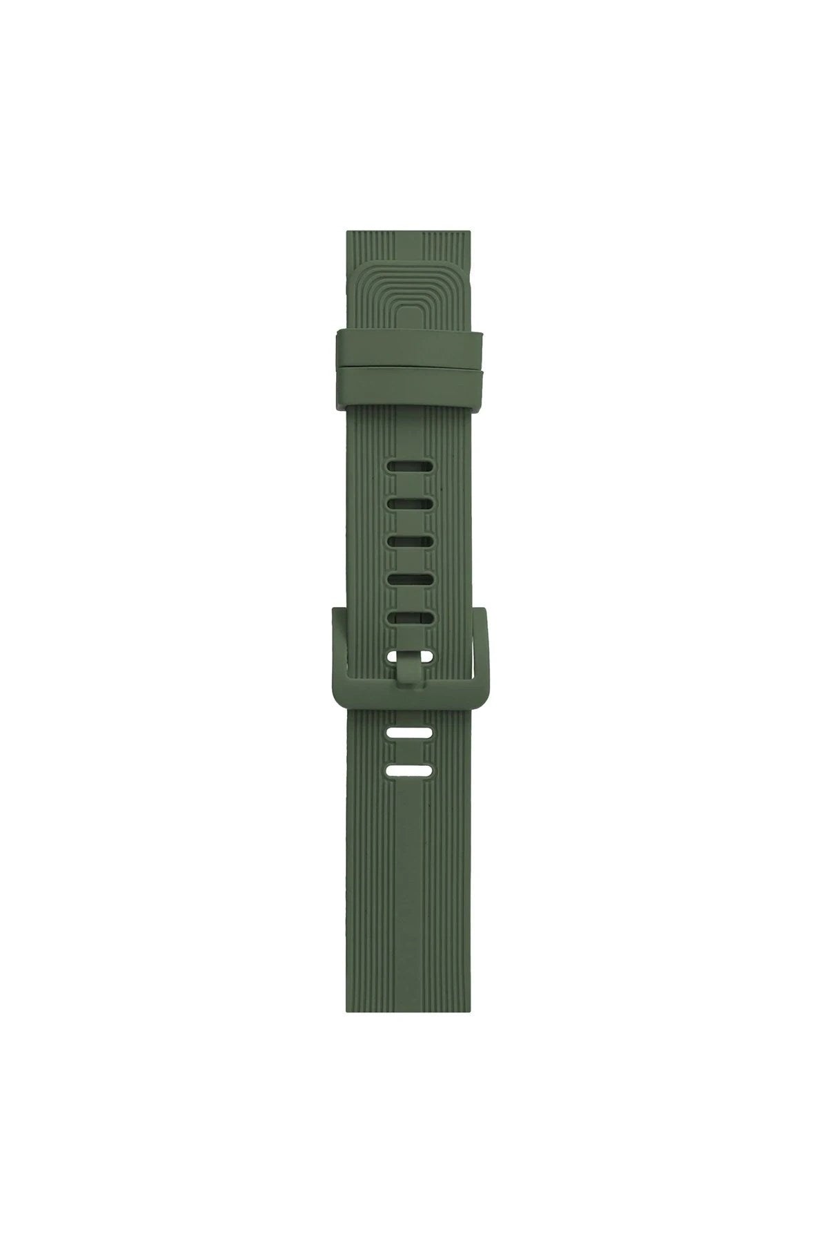 Mey İthalat® Watch 38mm KR408 Çizgili Silikon Kordon - Koyu Yeşil