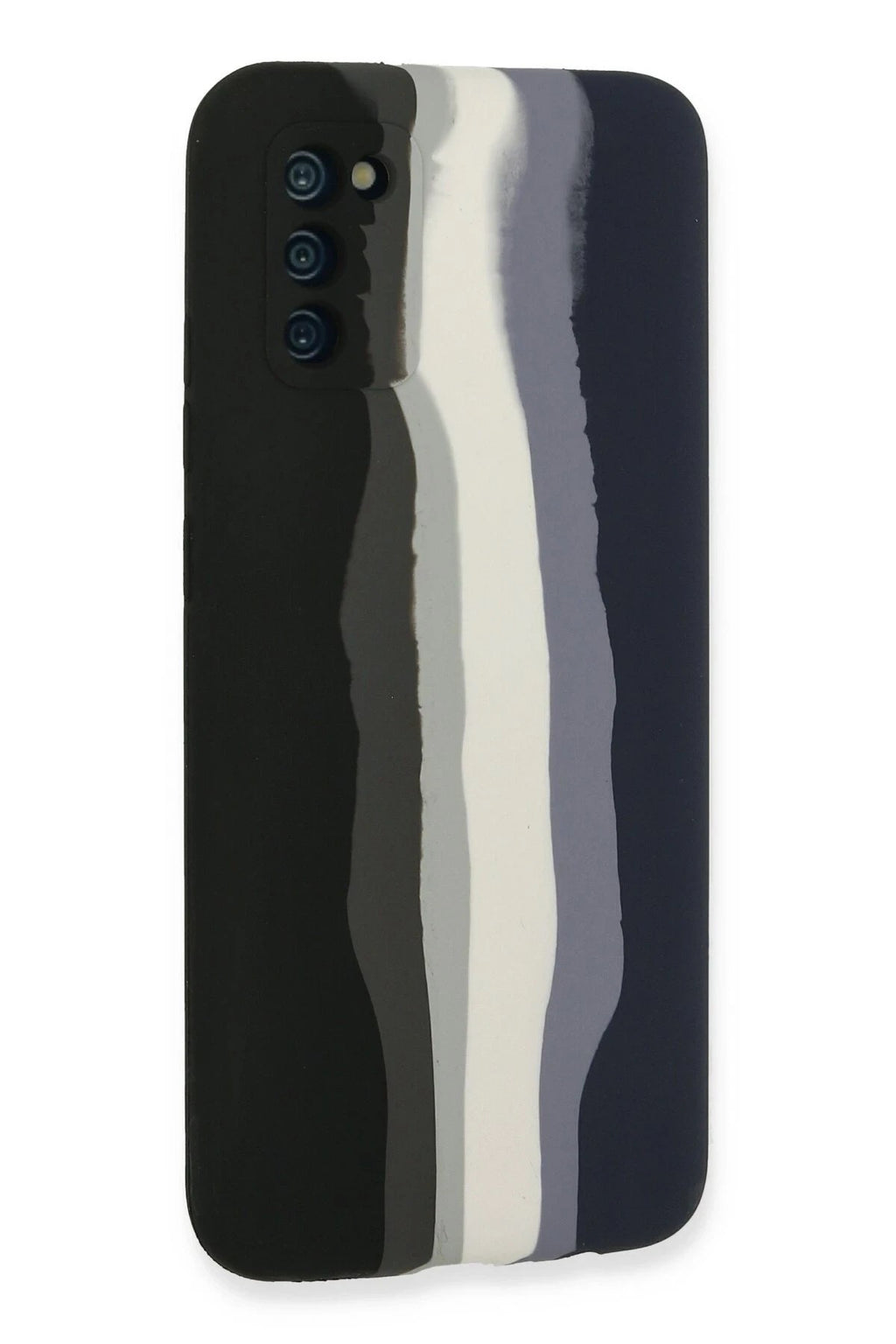 Mey İthalat® Samsung Galaxy A03S Kılıf Ebruli Lansman Silikon - Siyah-Lacivert