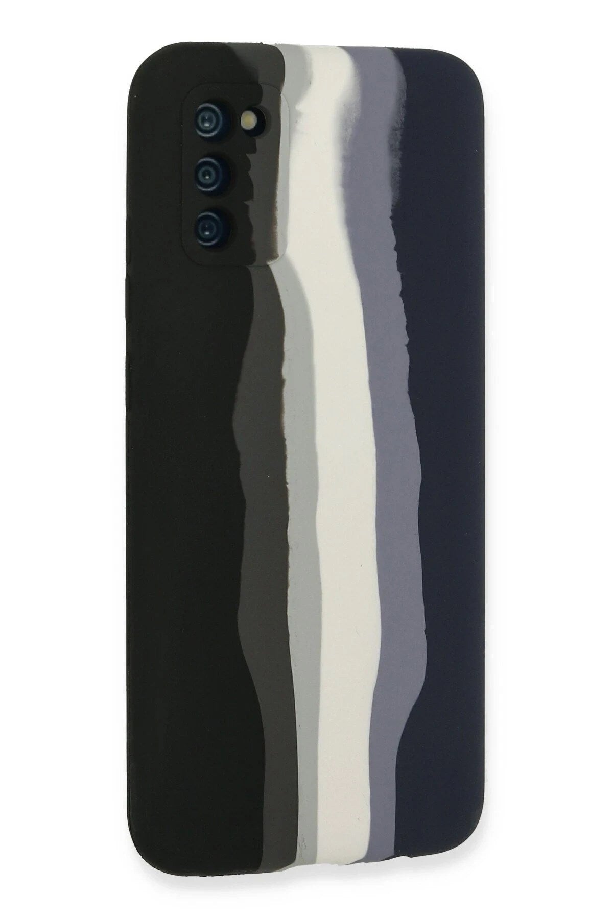 Mey İthalat® Samsung Galaxy A03S Kılıf Ebruli Lansman Silikon - Siyah-Lacivert