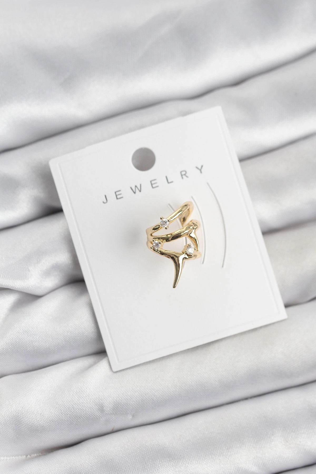 Mey İthalat® Gold Renk Pirinç Diken Model Kıkırdak Earcuff Küpe