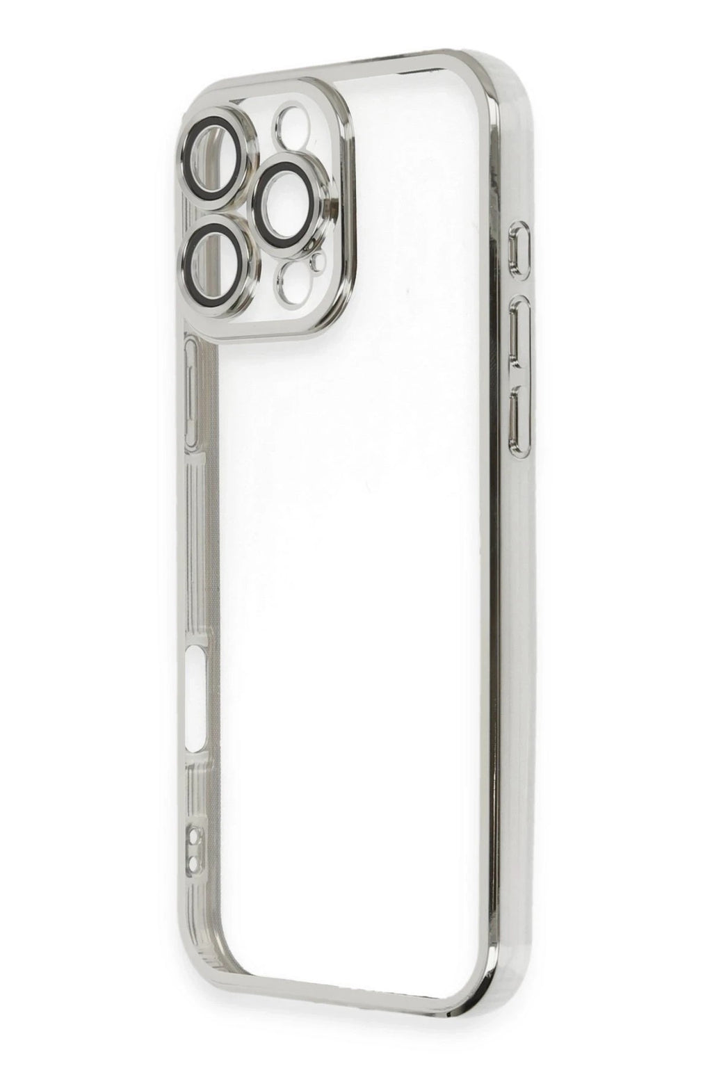 Mey İthalat® iPhone 16 Pro Max Kılıf Lensli Silikon - Gümüş