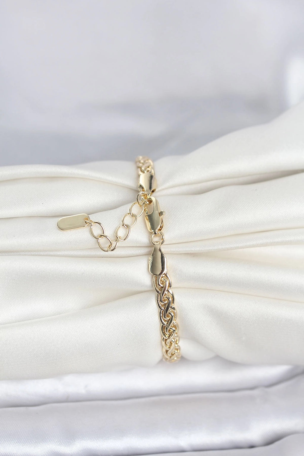 Mey İthalat® CM 14K Gold Renk Sarmal Zincir Model Kadın Bileklik