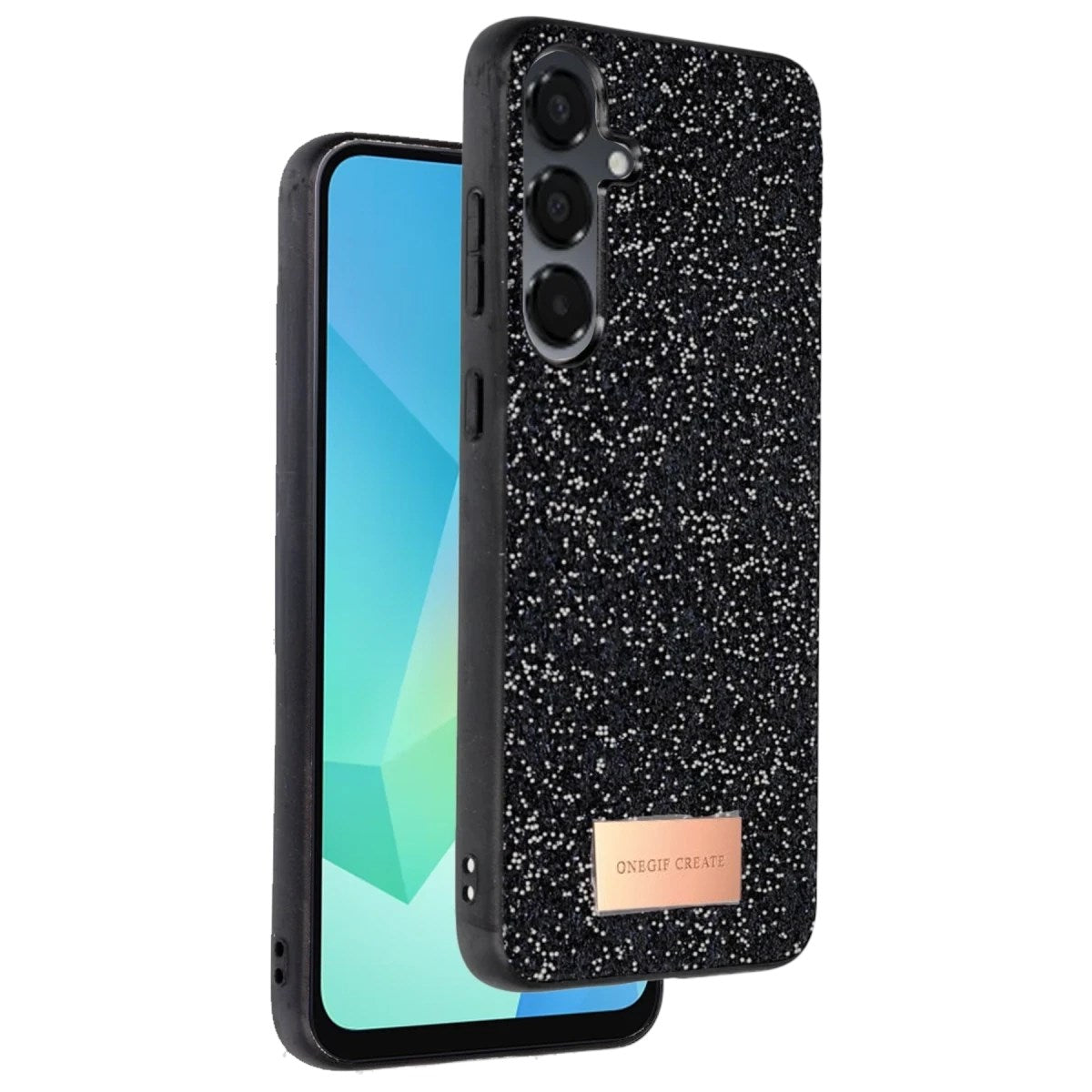 Mey İthalat® Samsung Galaxy A16 5G Bright Simli Kapak - Siyah