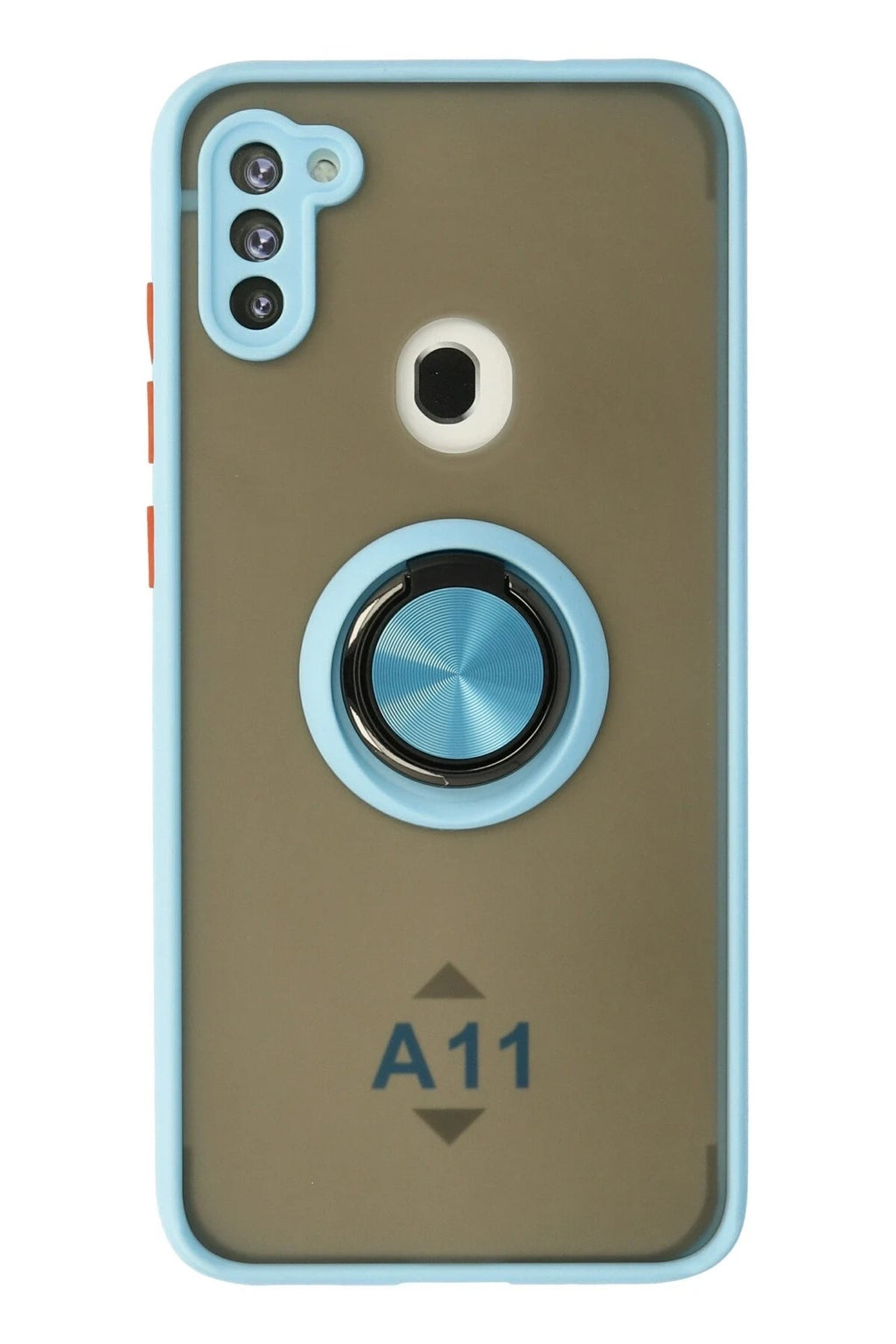 Mey İthalat® Samsung Galaxy A11 Kılıf Montreal Yüzüklü Silikon Kapak - Buz Mavi