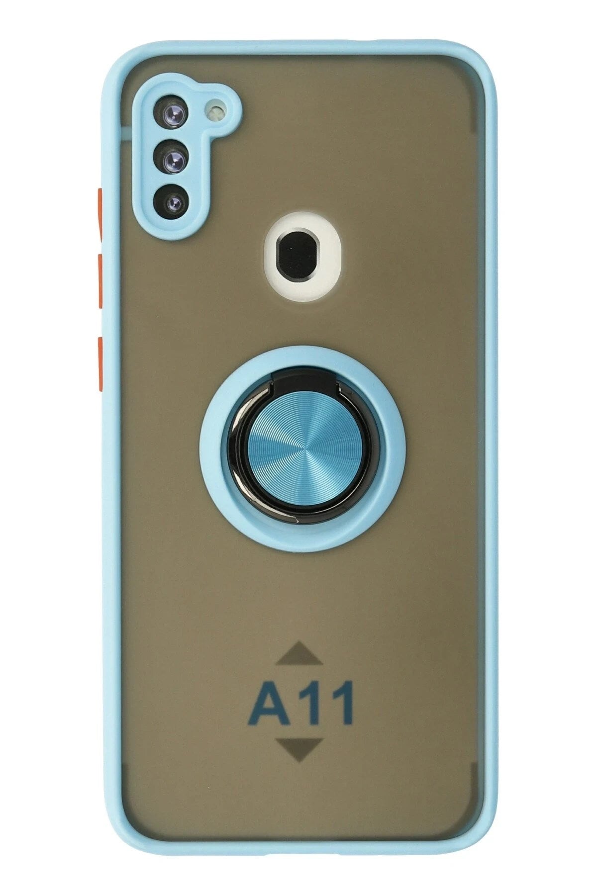 Mey İthalat® Samsung Galaxy A11 Kılıf Montreal Yüzüklü Silikon Kapak - Buz Mavi