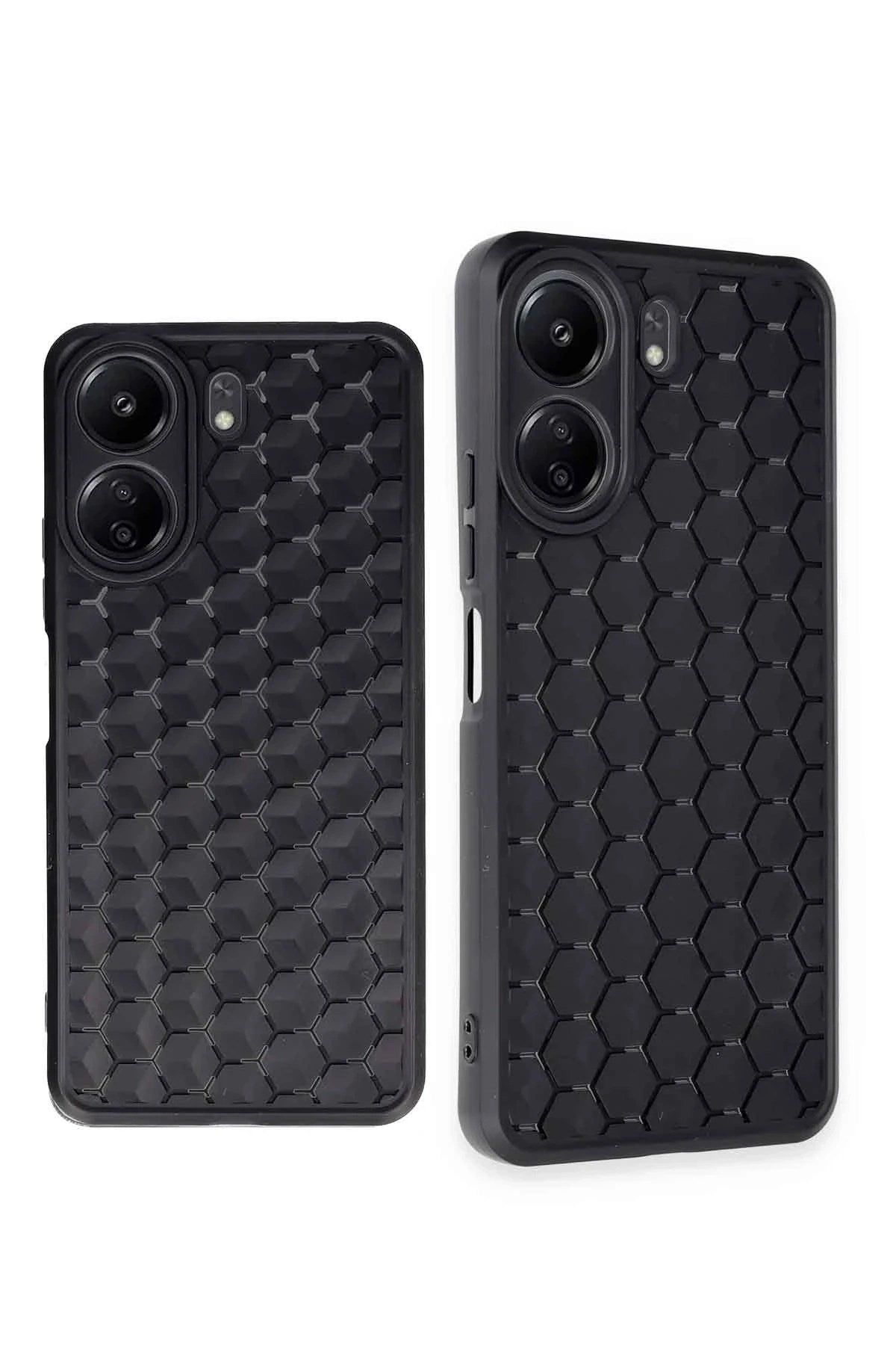 Mey İthalat® Redmi 13C Kılıf Petek Silikon Kapak - Siyah