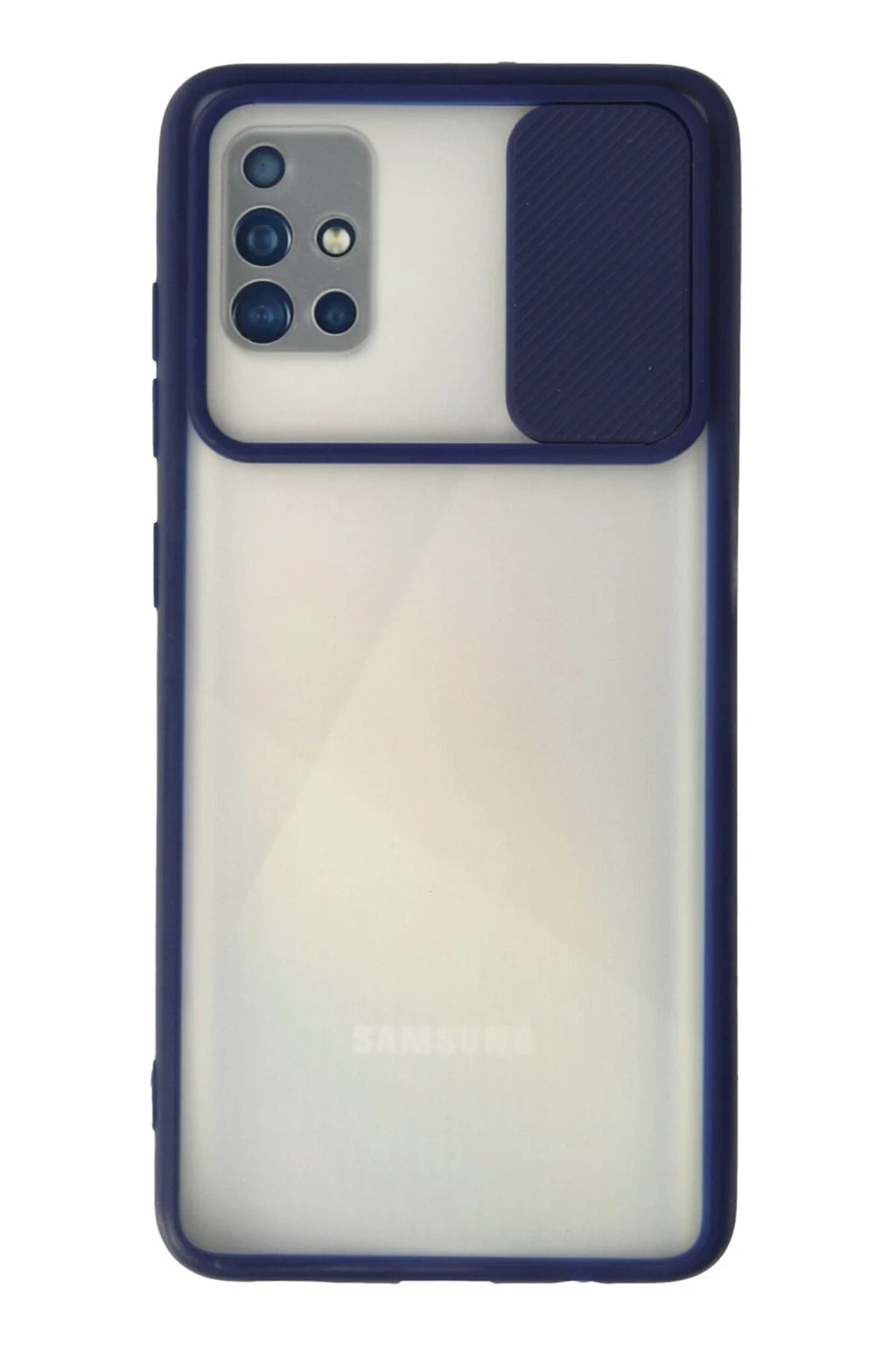 Mey İthalat® Samsung Galaxy A71 Kılıf Palm Buzlu Kamera Sürgülü Silikon - Lacivert