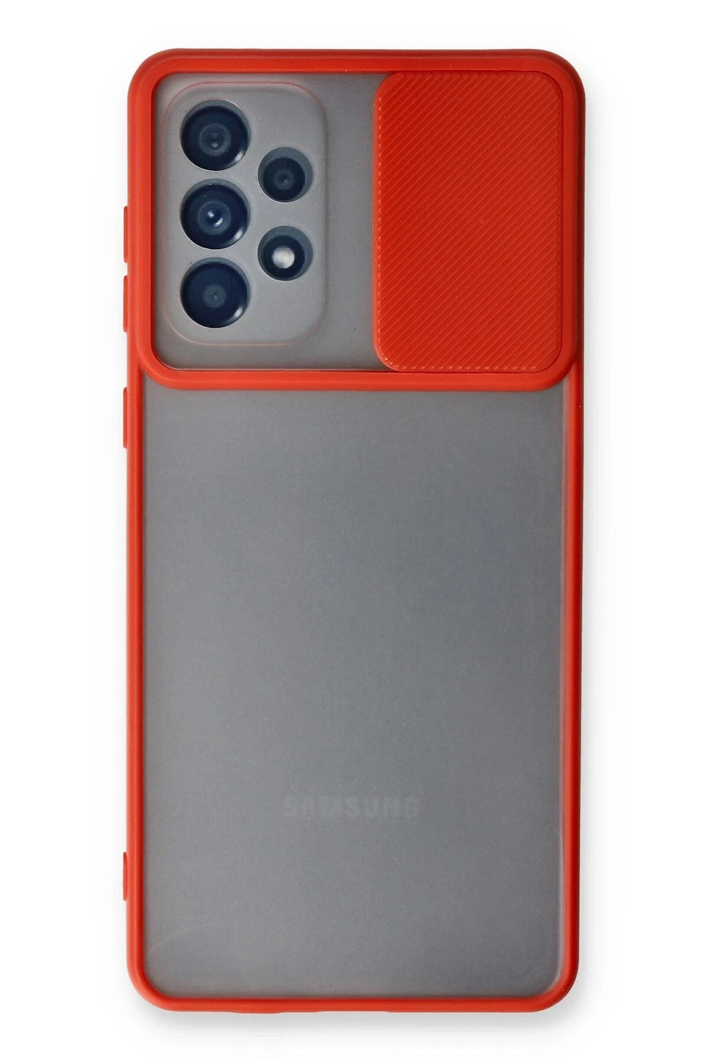 Mey İthalat® Samsung Galaxy A53 5G Kılıf Palm Buzlu Kamera Sürgülü Silikon - Kırmızı