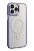 Mey İthalat® iPhone 15 Pro Kılıf Room Magneticsafe Silikon - Lila