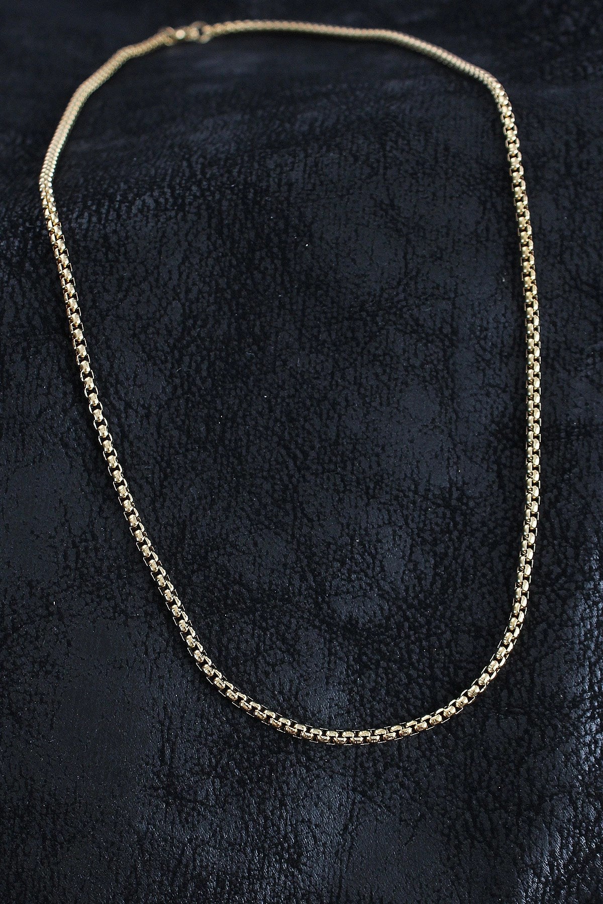 Mey İthalat® 316L Çelik Örme Zincir Model Gold Renk Erkek Kolye
