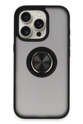 Mey İthalat® iPhone 16 Pro Max Kılıf Montreal Yüzüklü Silikon Kapak - Siyah