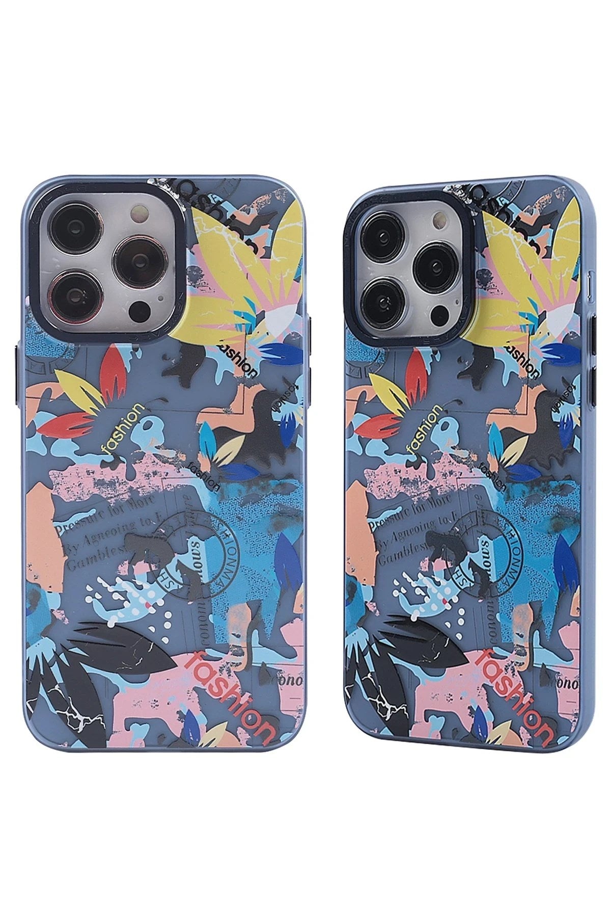 Mey İthalat® iPhone 13 Pro Kılıf Desenli Kapak - Pembe - 1