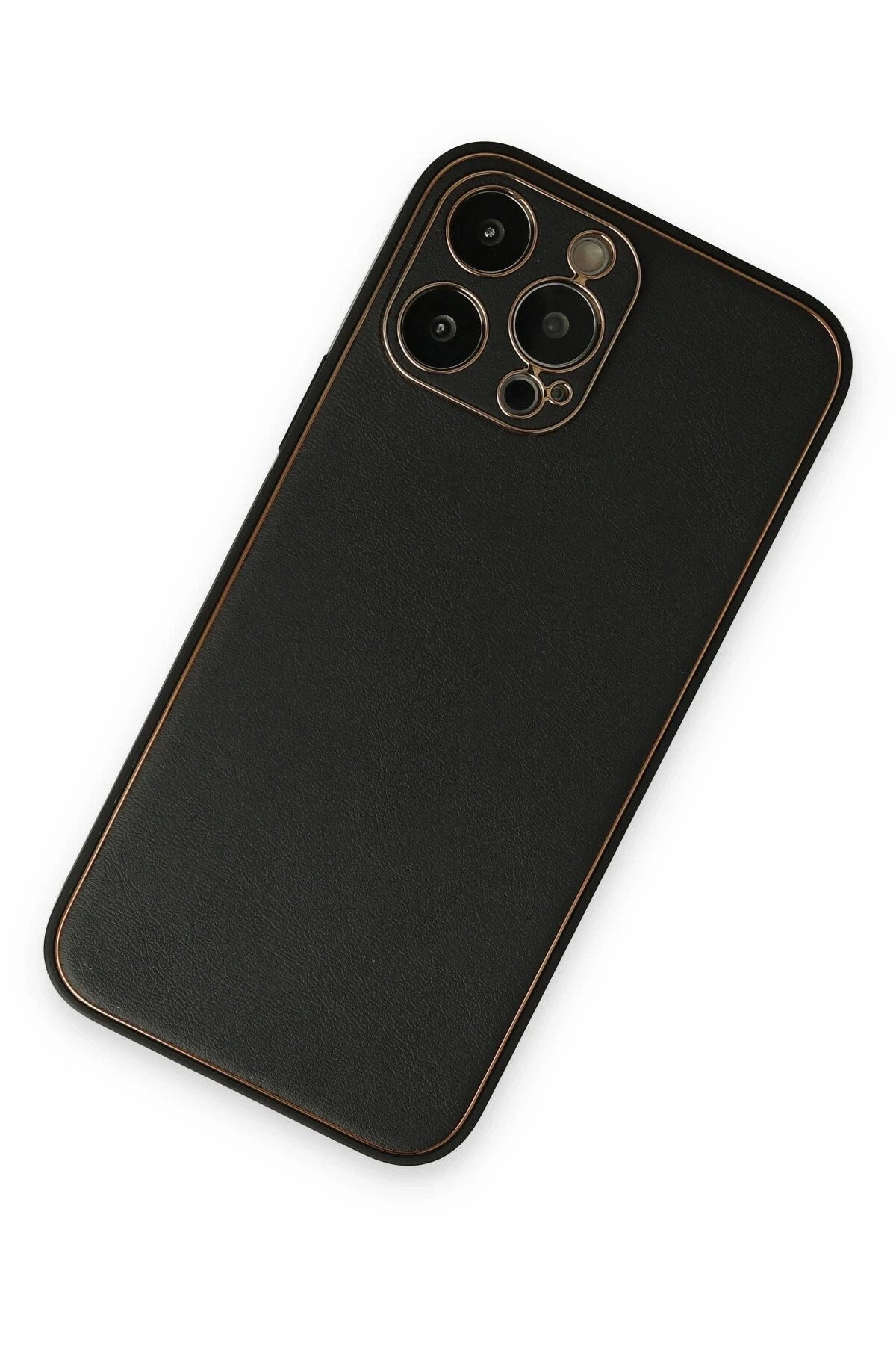 Mey İthalat® iPhone 14 Pro Kılıf Coco Deri Silikon Kapak - Siyah