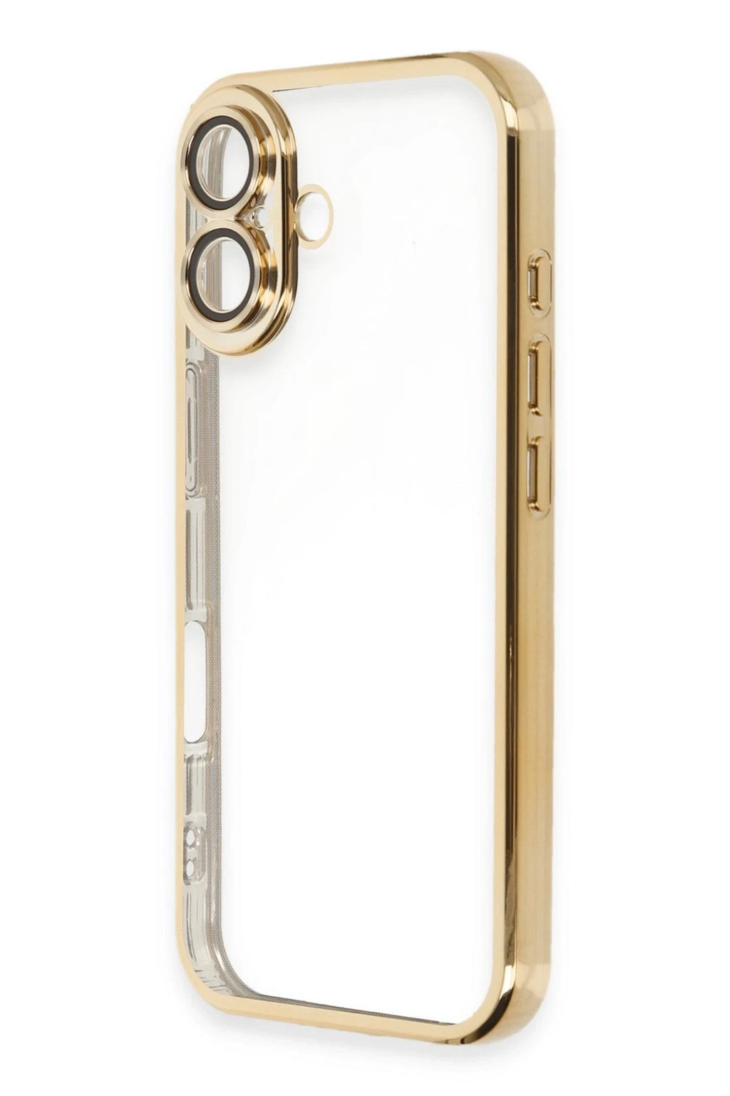 Mey İthalat® iPhone 16 Plus Kılıf Lensli Silikon - Gold