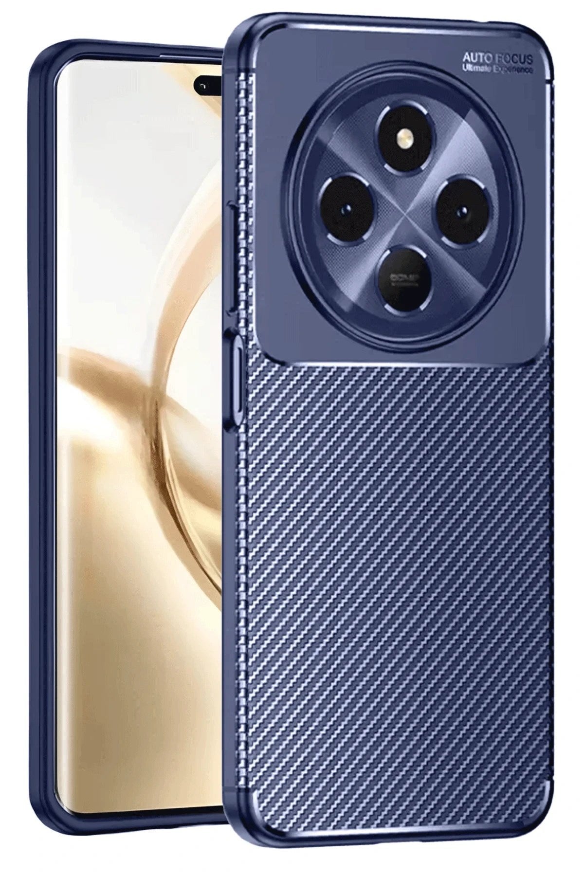Mey İthalat® Tecno Spark 30 Kılıf Auto Focus Karbon Kapak - Lacivert