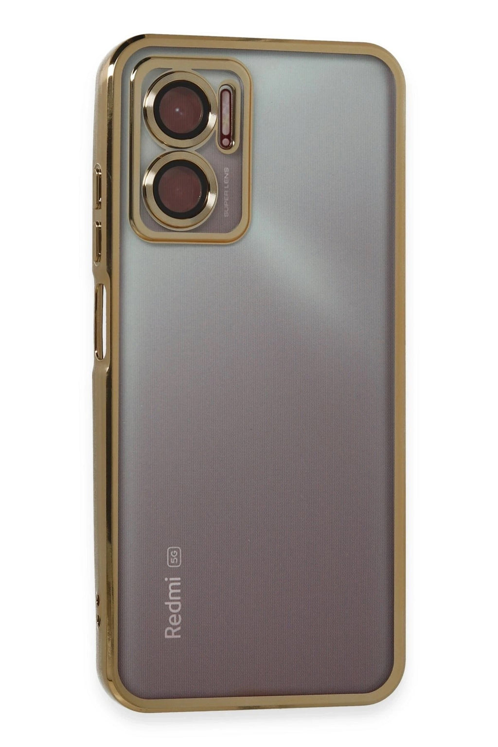 Mey İthalat® Redmi Note 11E Kılıf Lensli Silikon - Gold