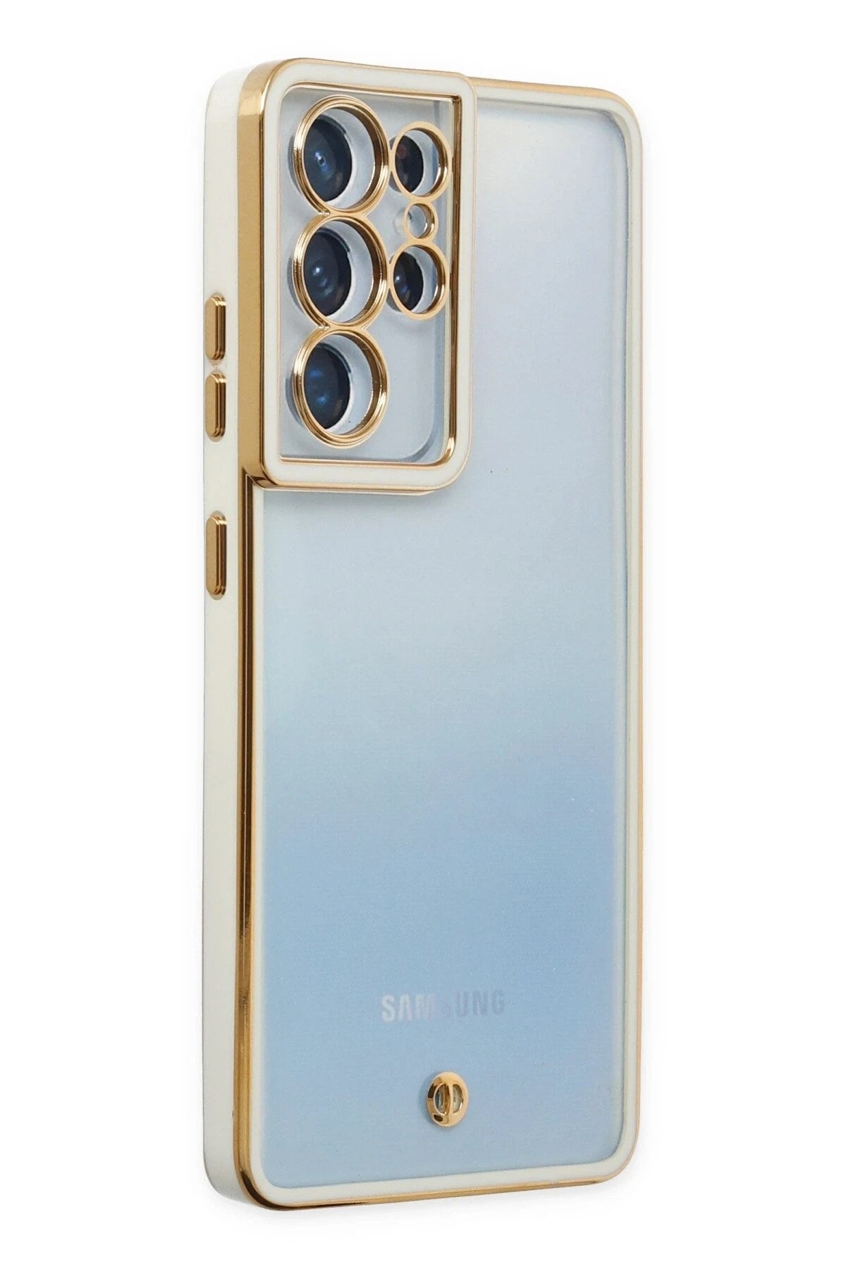 Mey İthalat® Samsung Galaxy S21 Ultra Kılıf Liva Lens Silikon - Beyaz