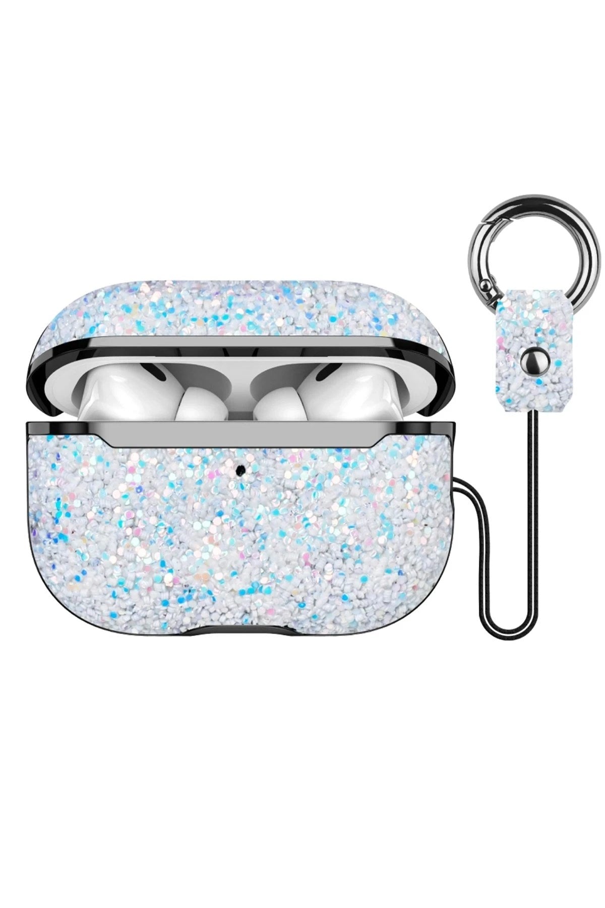 Mey İthalat® Airpods Pro 2 (2.nesil) Bright Simli Airpods Kapak - Gümüş