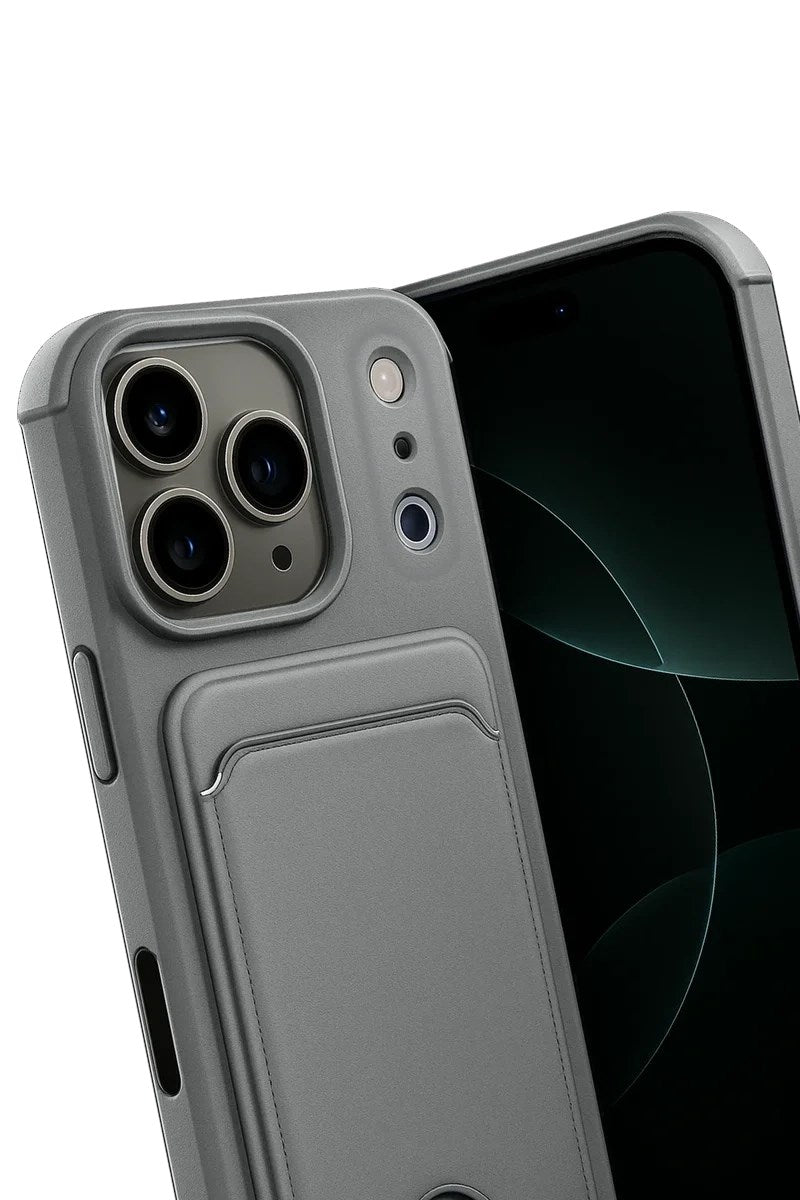 Mey İthalat® iPhone 17 Pro Kelvin Kartvizitli Silikon - Gri