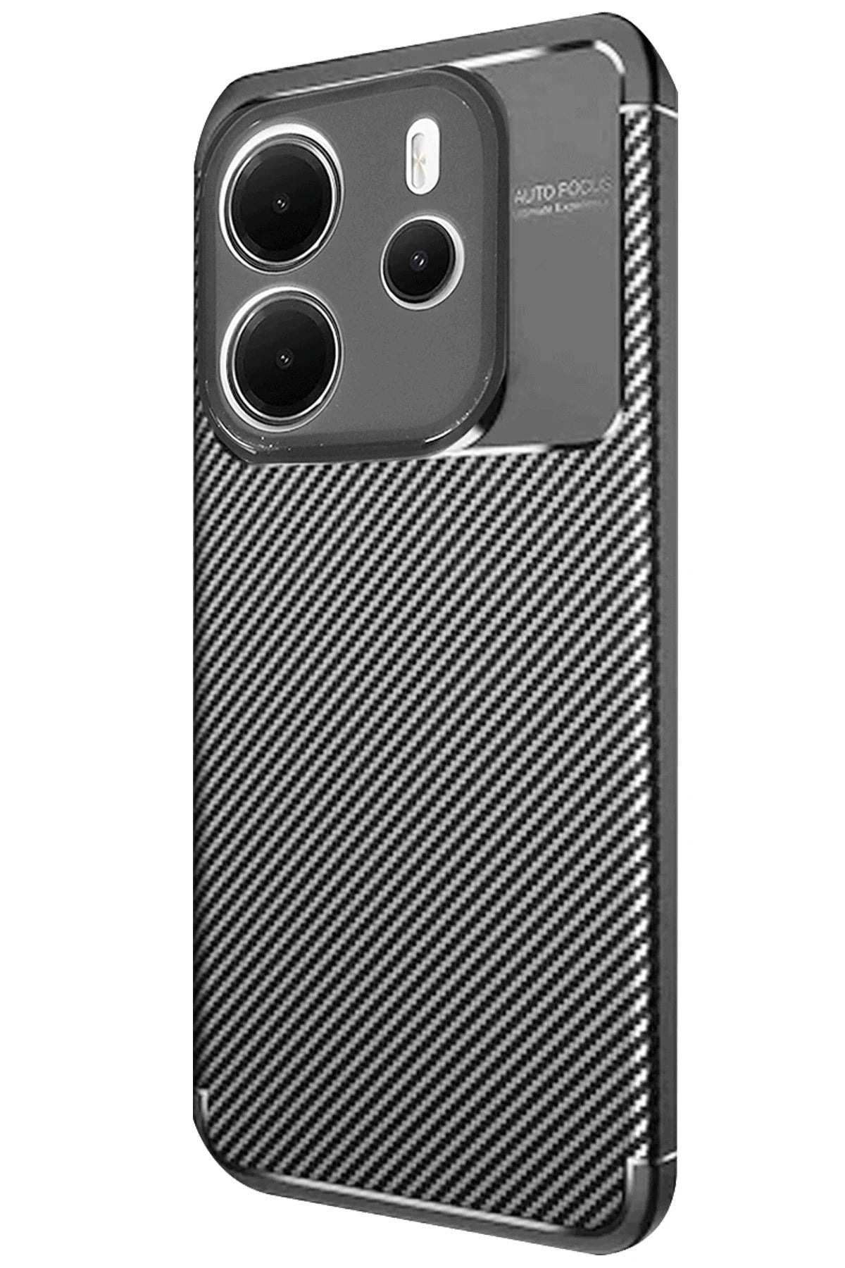 Mey İthalat® Redmi Note 14 4G Kılıf Auto Focus Karbon Kapak - Siyah