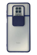 Mey İthalat® Redmi Note 9 Pro Kılıf Palm Buzlu Kamera Sürgülü Silikon - Lacivert